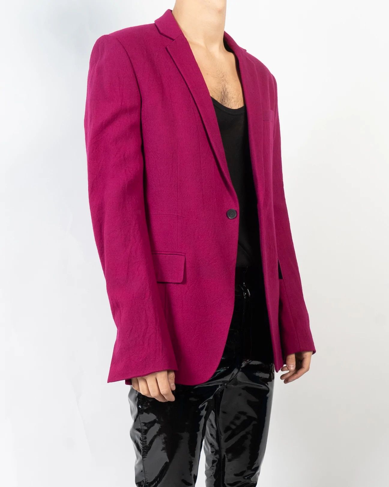 Haider Ackermann FW17 Proud Fuchsia Wool Evening Jacket Sample Size 46R - 3 Thumbnail