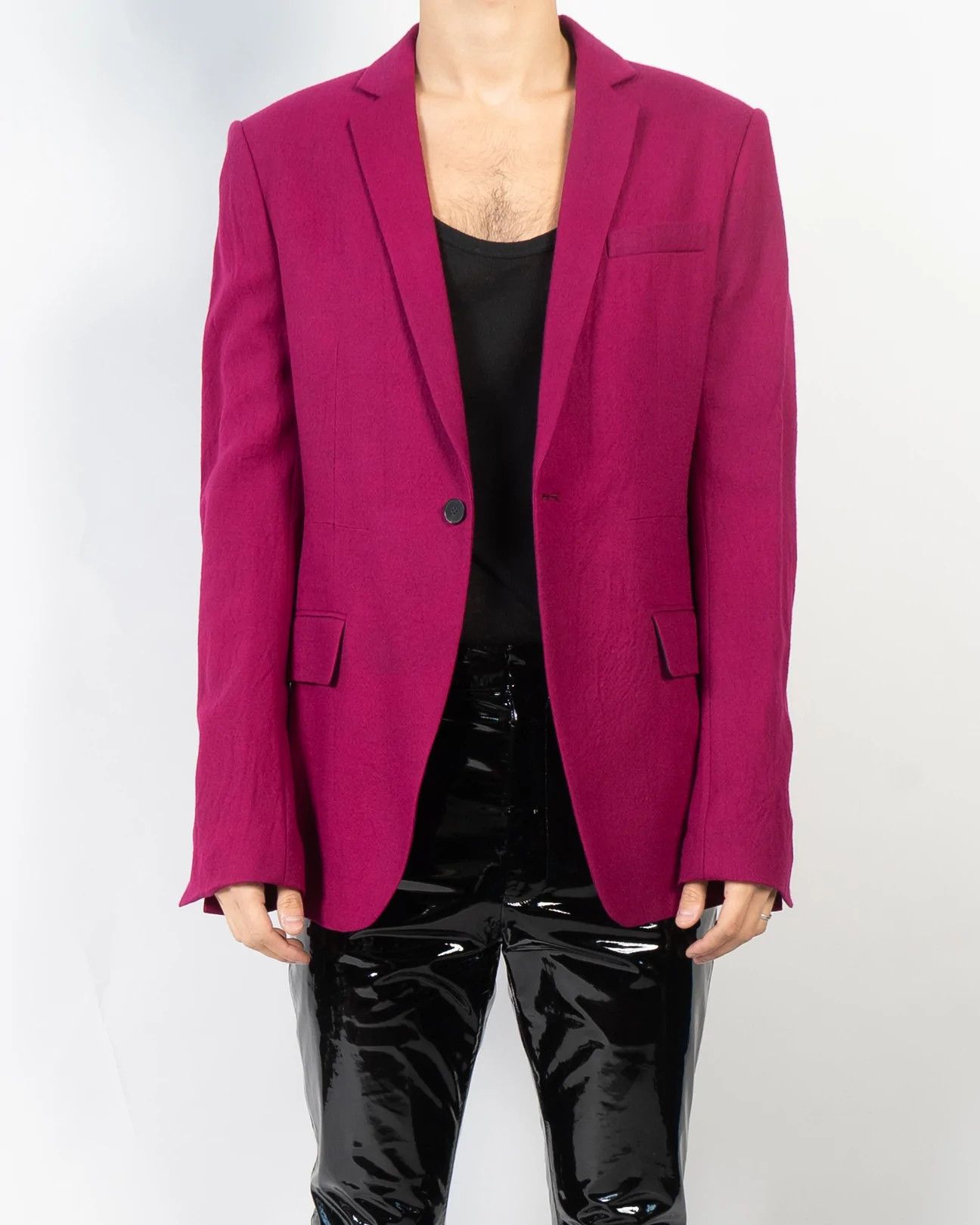 Haider Ackermann FW17 Proud Fuchsia Wool Evening Jacket Sample Size 46R - 1 Thumbnail