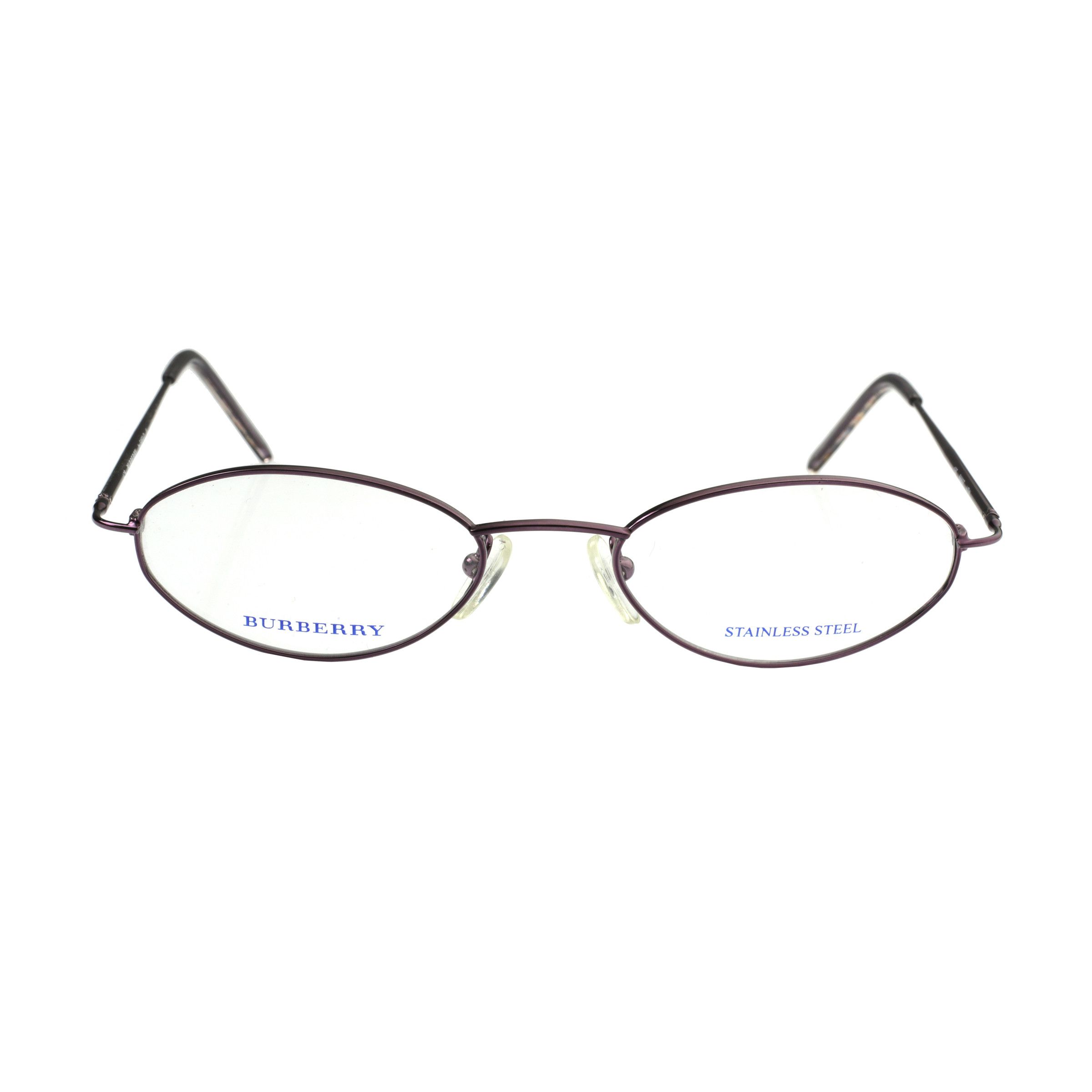 Burberry Burberry '90s Purple Check Oval Frame Glasses Size ONE SIZE - 2 Thumbnail