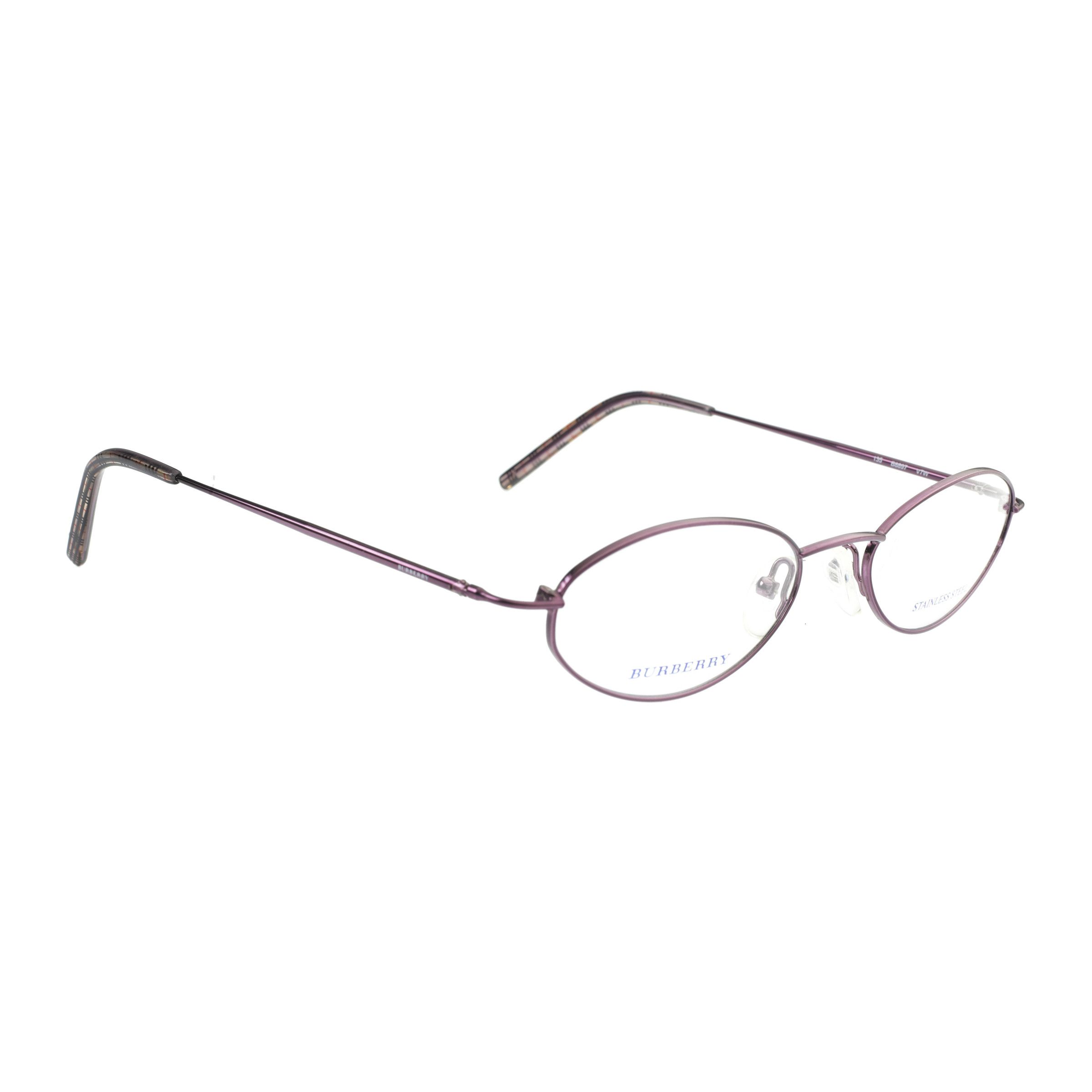 Burberry Burberry '90s Purple Check Oval Frame Glasses Size ONE SIZE - 1 Thumbnail