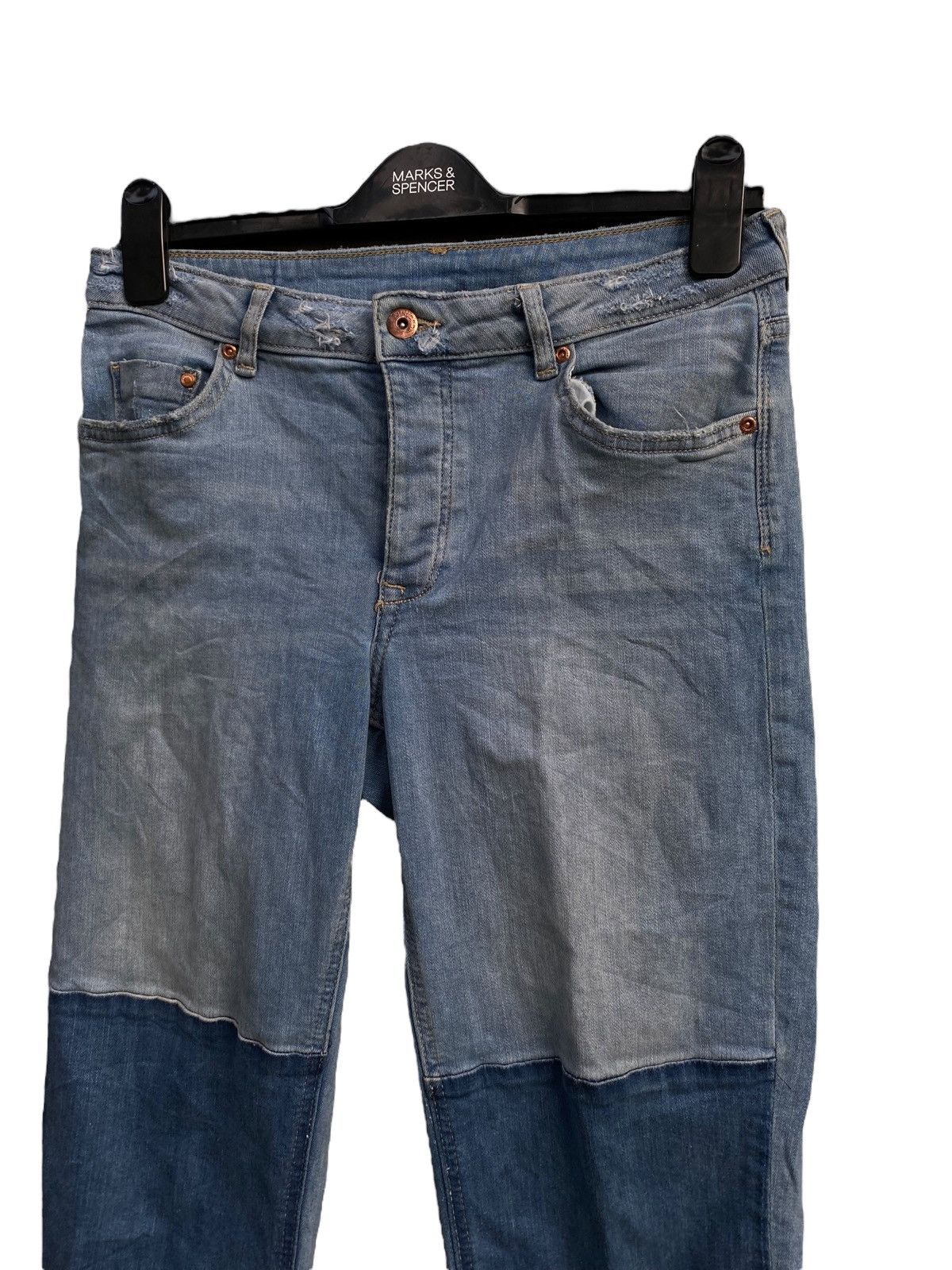 Divided × Japanese Brand Japanese Brand Devided Patchwork Double Knee Denim Size US 30 / EU 46 - 2 Thumbnail