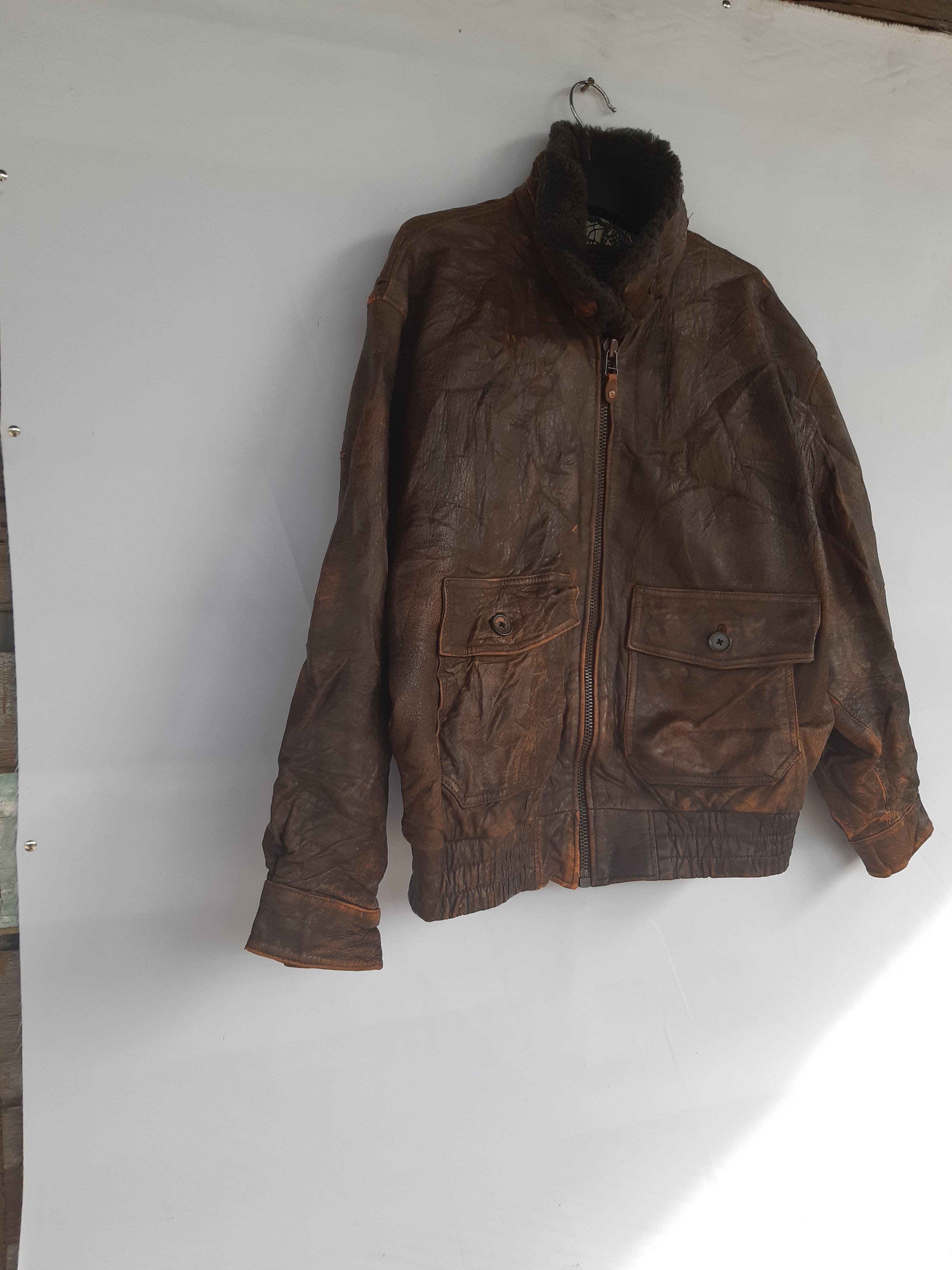 Vintage 🔥RARE🔥Vintage 40s Militery USN Leather Jacket Size US L / EU 52-54 / 3 - 5 Thumbnail