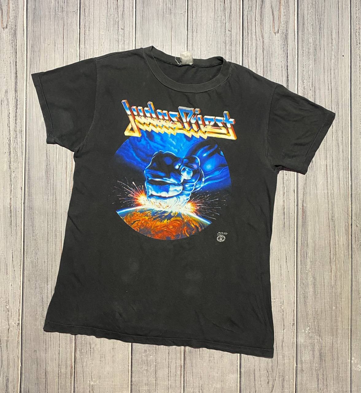 image of Band Tees x Rock Band Vintage Judas Priest 1988 Ram It Down European Tour T-Shirt in Black (Size Me