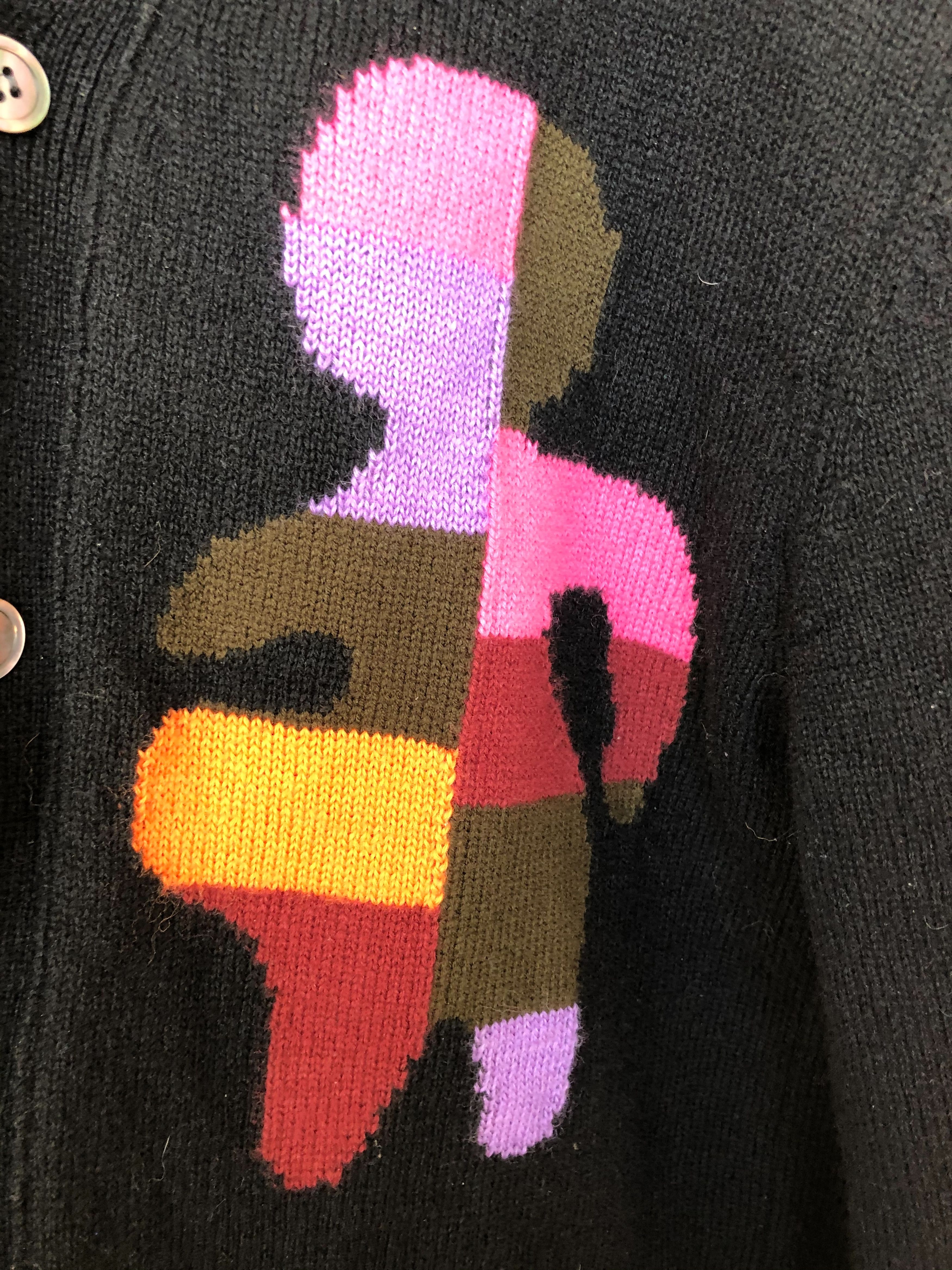 Comme des Garcons 19AW Multicolor People Intarsia Cardigan Size US M / EU 48-50 / 2 - 4 Thumbnail