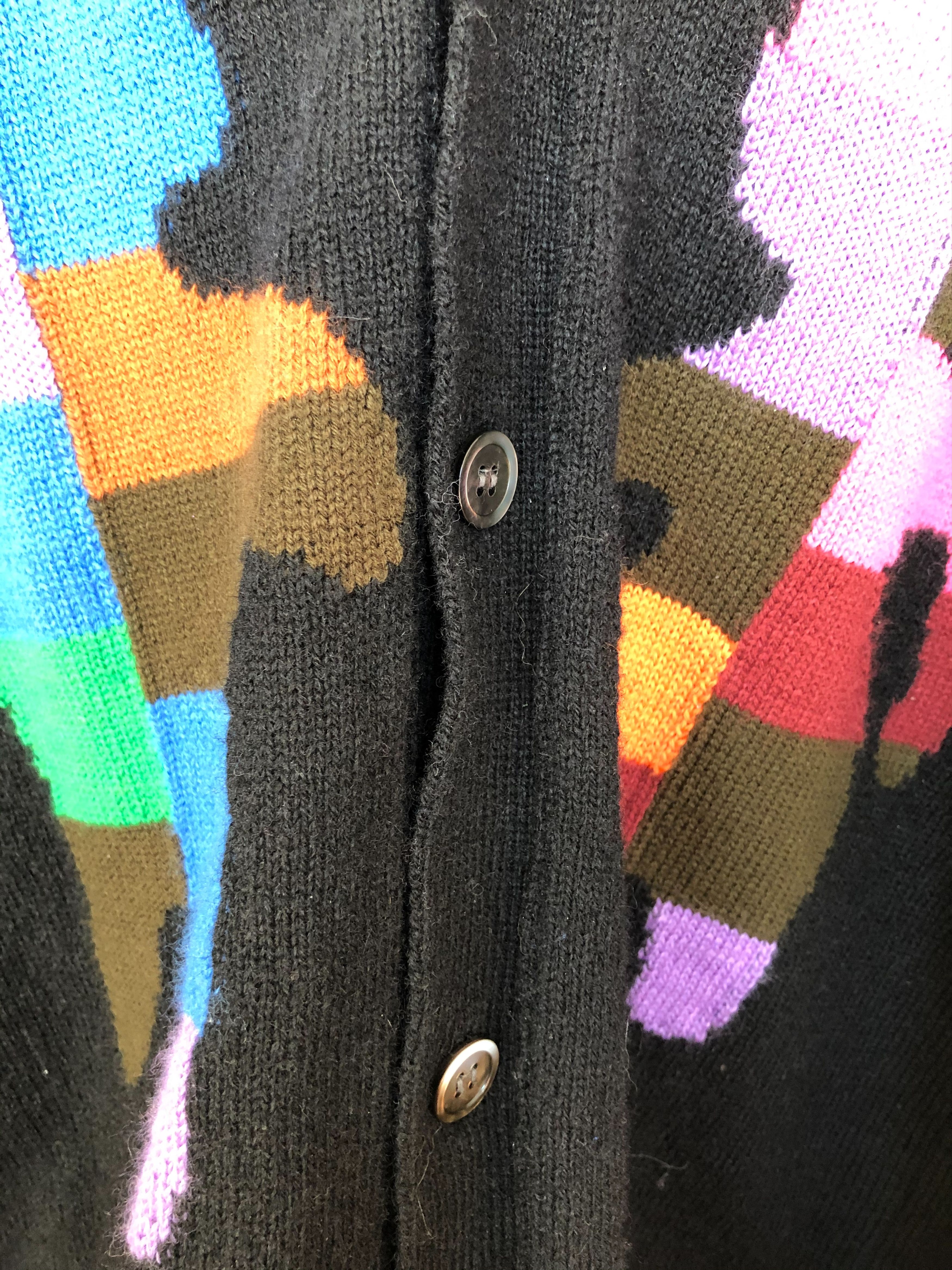 Comme des Garcons 19AW Multicolor People Intarsia Cardigan Size US M / EU 48-50 / 2 - 7 Thumbnail