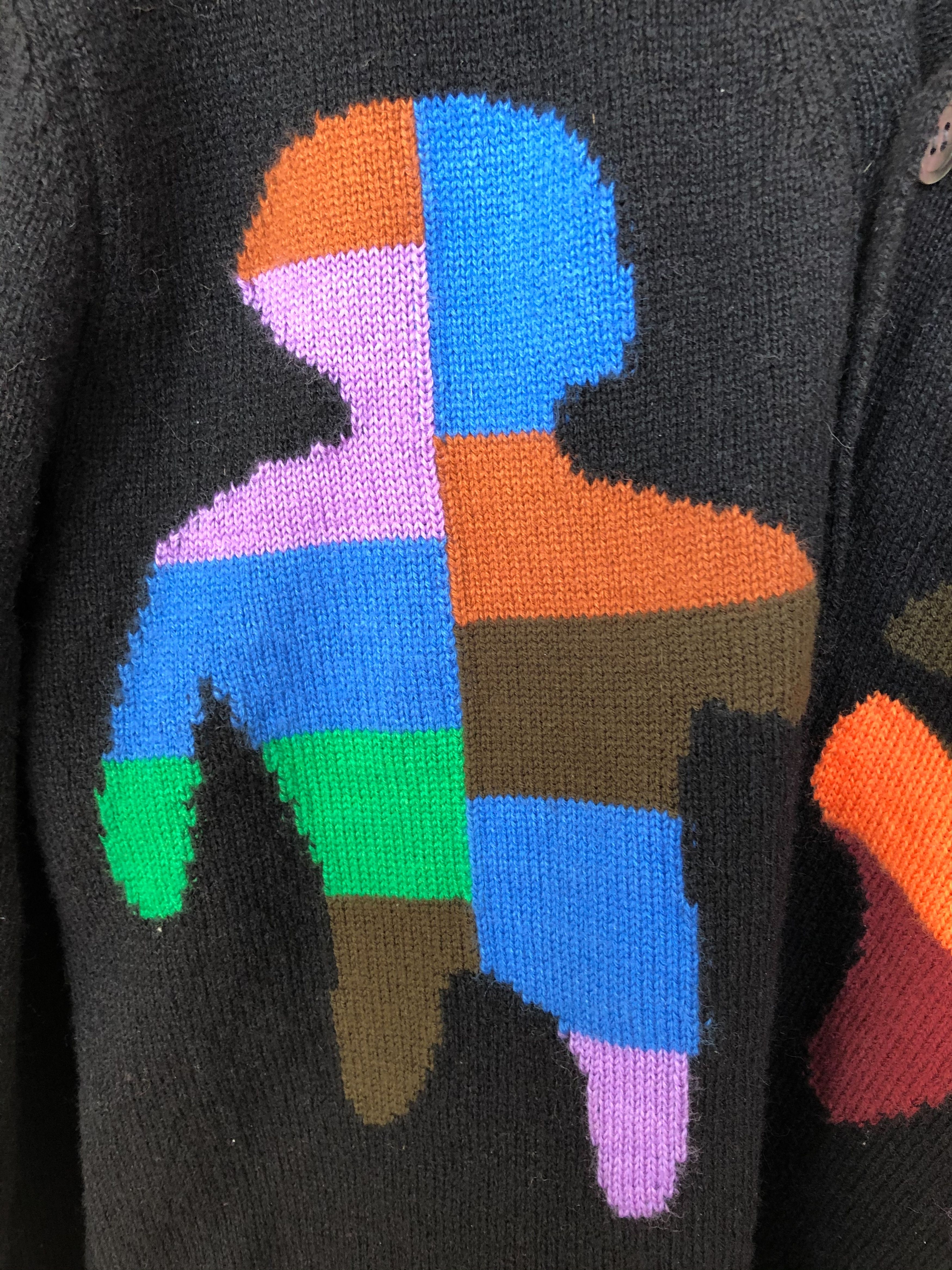Comme des Garcons 19AW Multicolor People Intarsia Cardigan Size US M / EU 48-50 / 2 - 3 Thumbnail