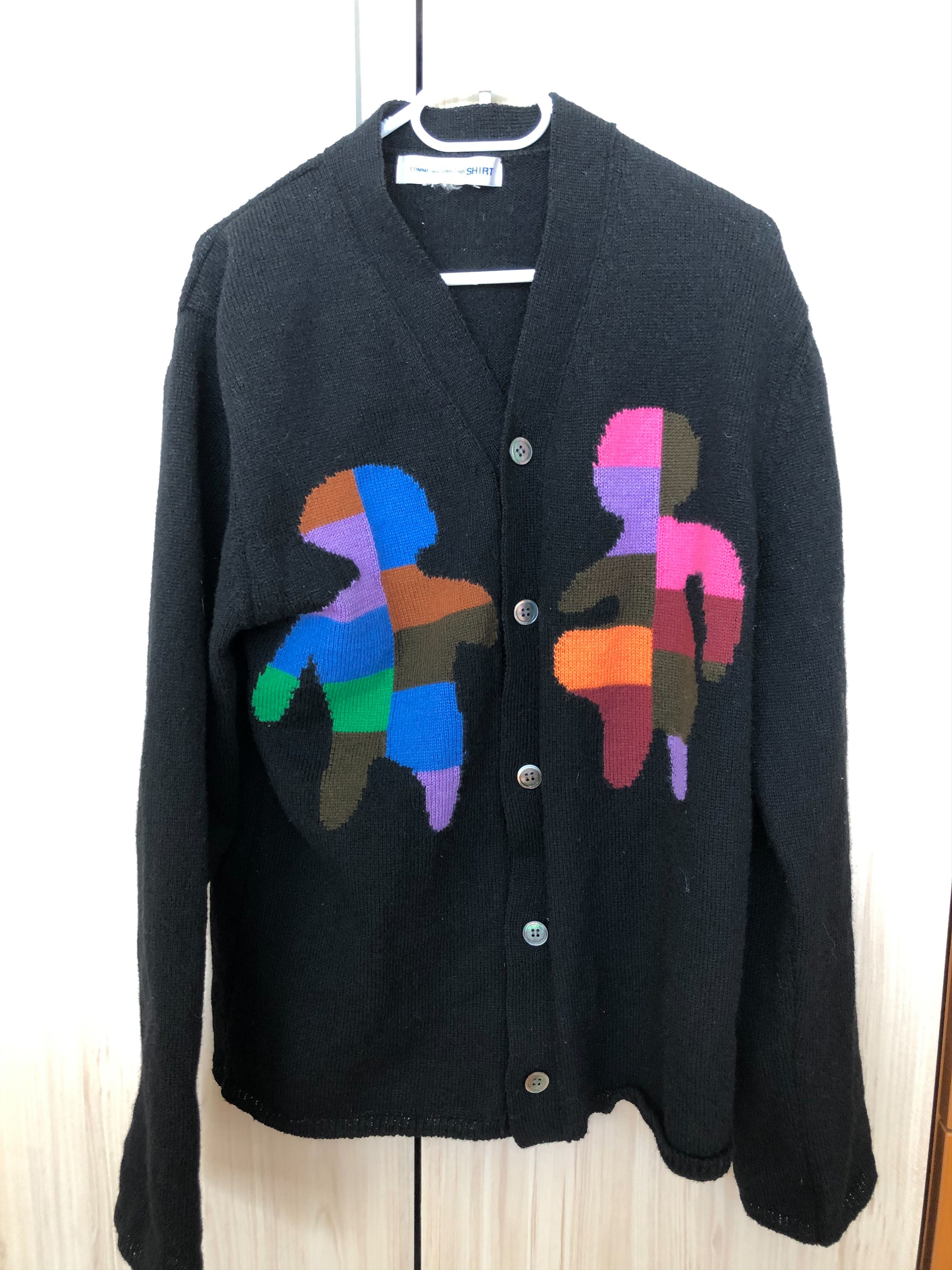 Comme des Garcons 19AW Multicolor People Intarsia Cardigan Size US M / EU 48-50 / 2 - 2 Thumbnail