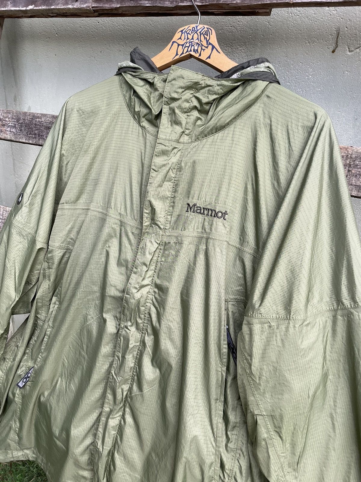 Marmot Windbreaker Hoodie Distressed