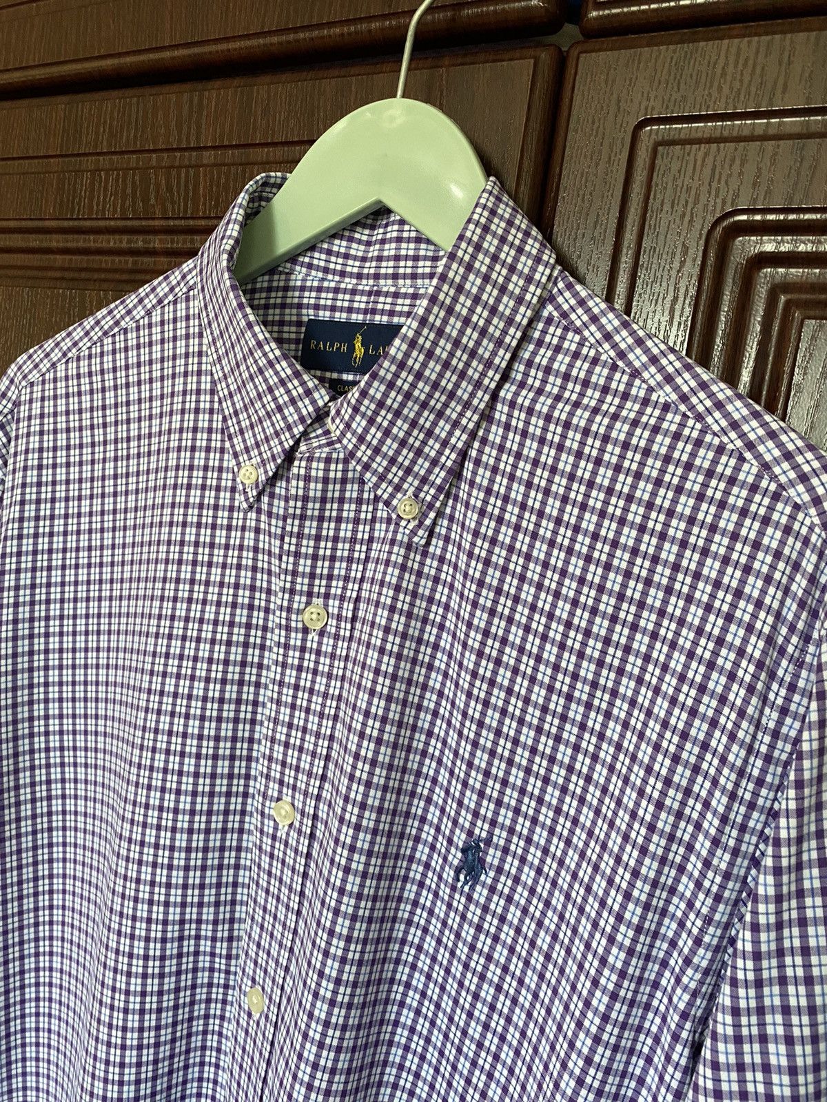 Rugby Ralph Lauren Ralph Lauren Check Purple/White Shirt Lacoste Burberry Size US L / EU 52-54 / 3 - 2 Thumbnail