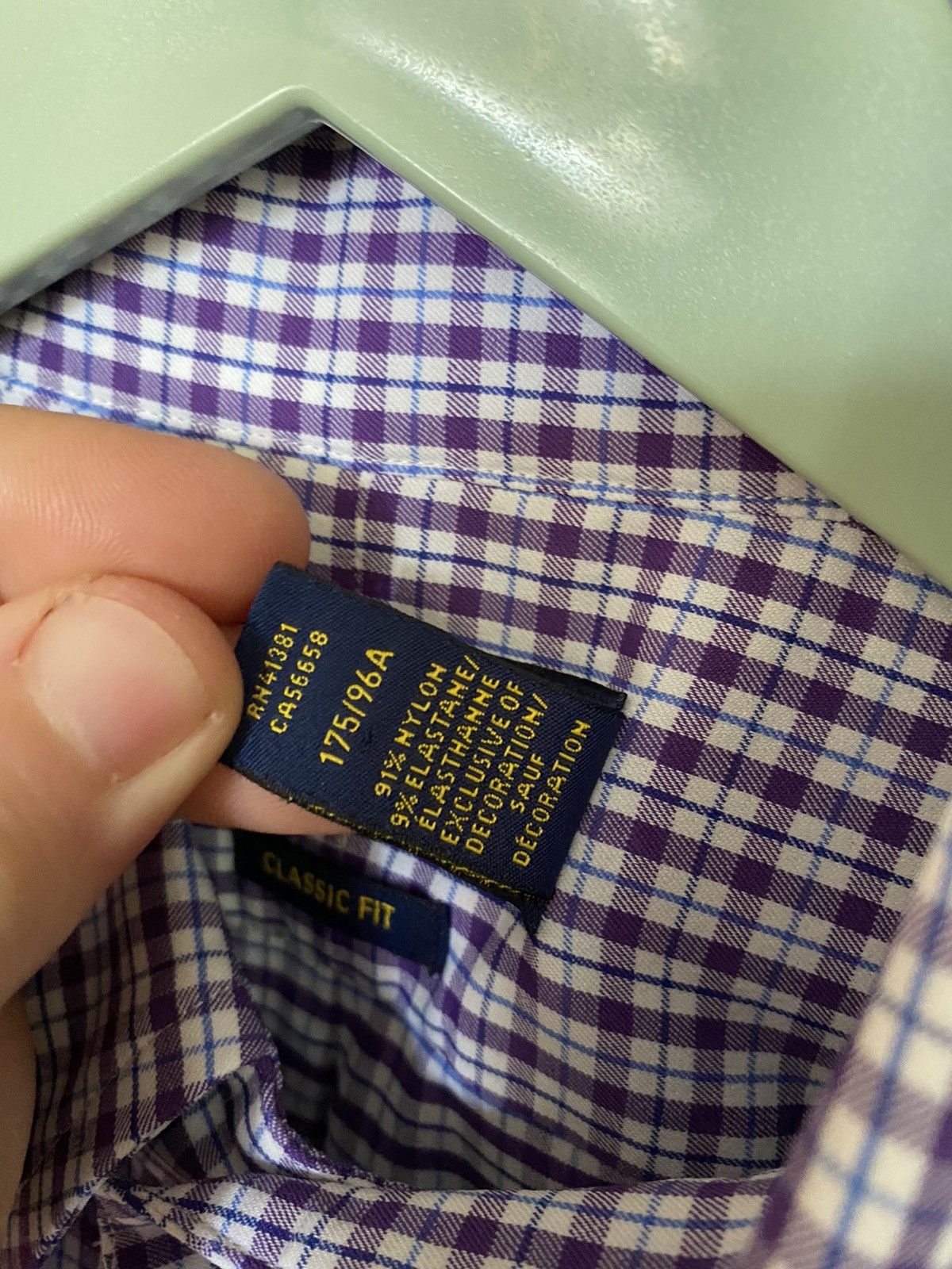 Rugby Ralph Lauren Ralph Lauren Check Purple/White Shirt Lacoste Burberry Size US L / EU 52-54 / 3 - 7 Thumbnail