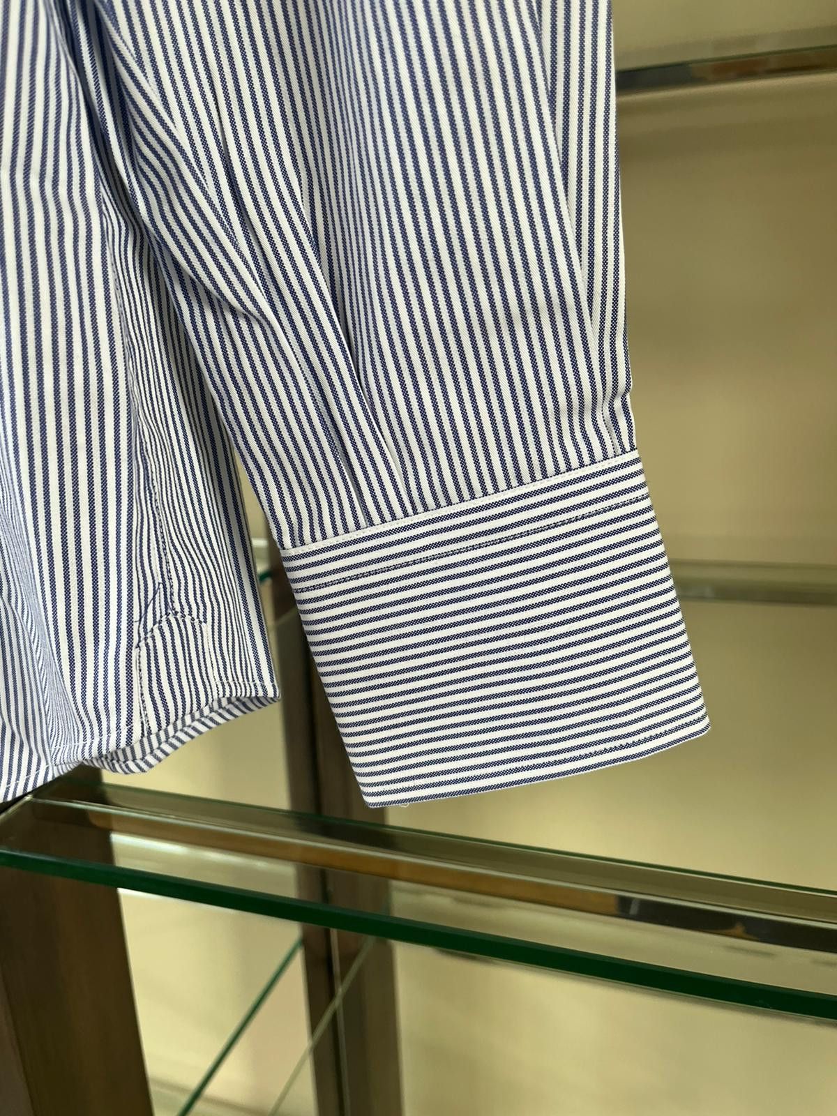 Brunello Cucinelli Basic Stripe Button Up in Blue / White Size US S / EU 44-46 / 1 - 5 Thumbnail