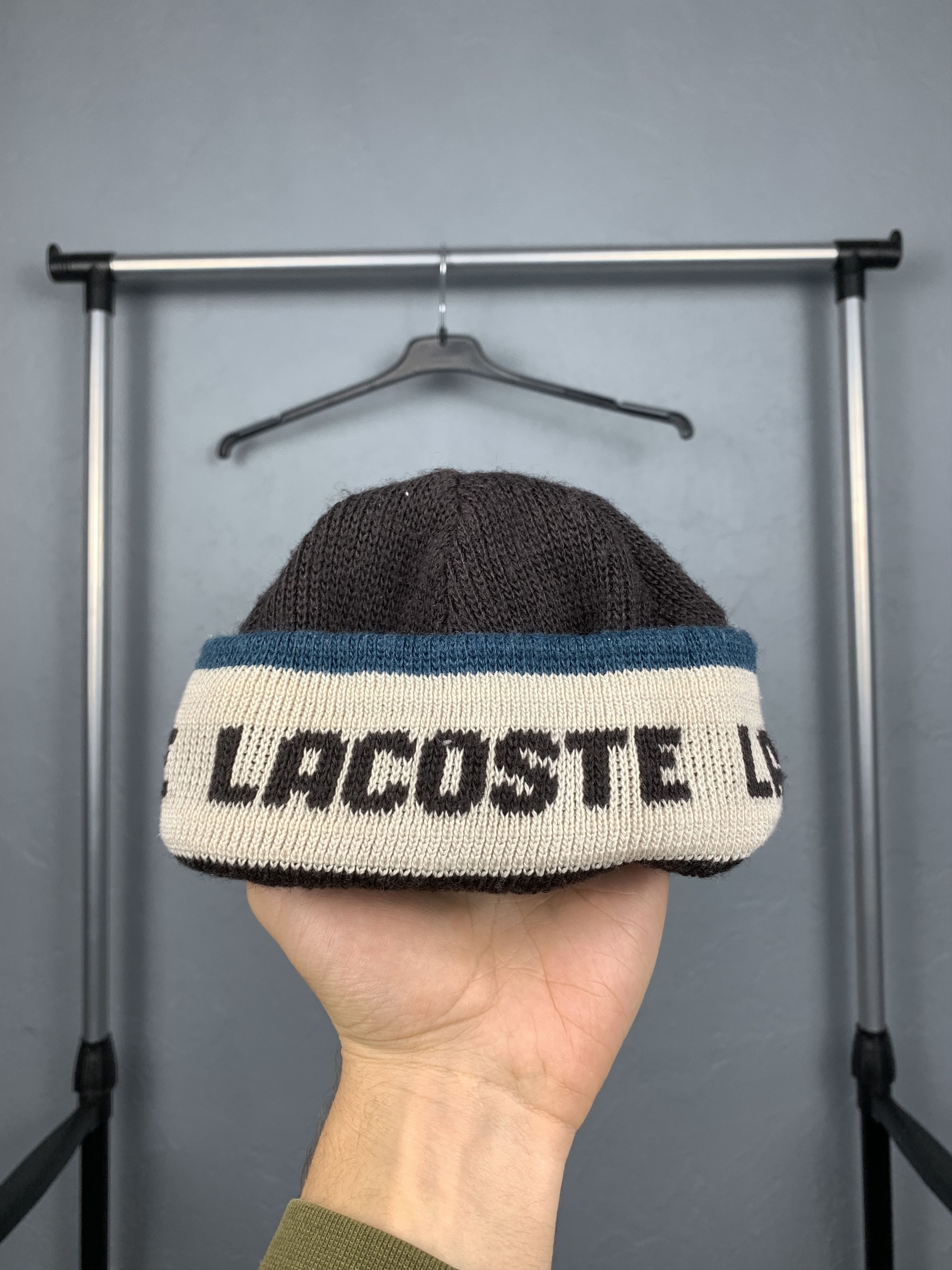 Lacoste × Vintage Lacoste 90s Vintage Beanie Wool Hat Cap Size ONE SIZE - 3 Thumbnail