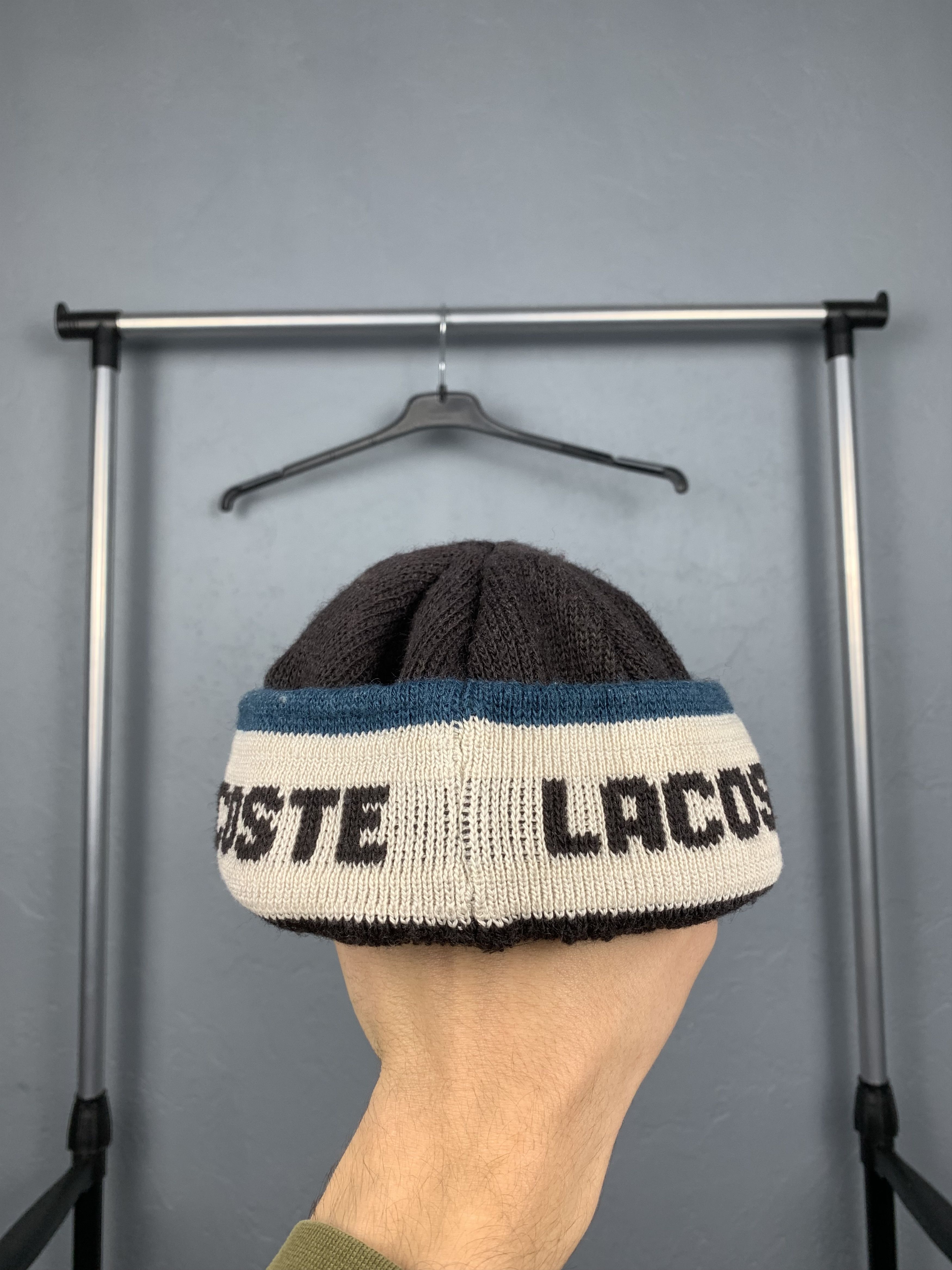 Lacoste × Vintage Lacoste 90s Vintage Beanie Wool Hat Cap Size ONE SIZE - 4 Thumbnail