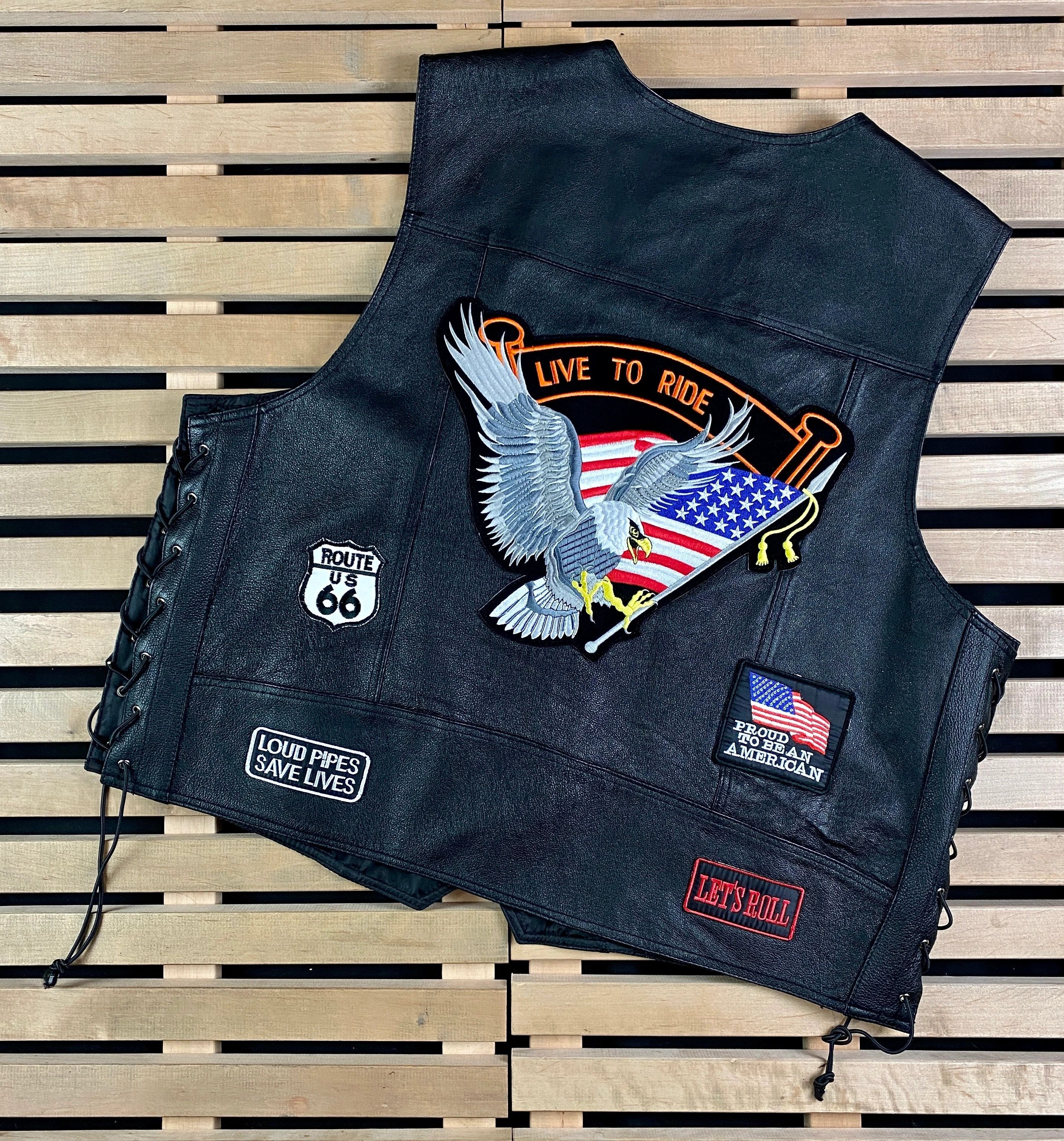 Other Men’s Racing Leather Vest Weistcoat Size 4XL Motorcycle Size US XXL / EU 58 / 5 - 6 Thumbnail