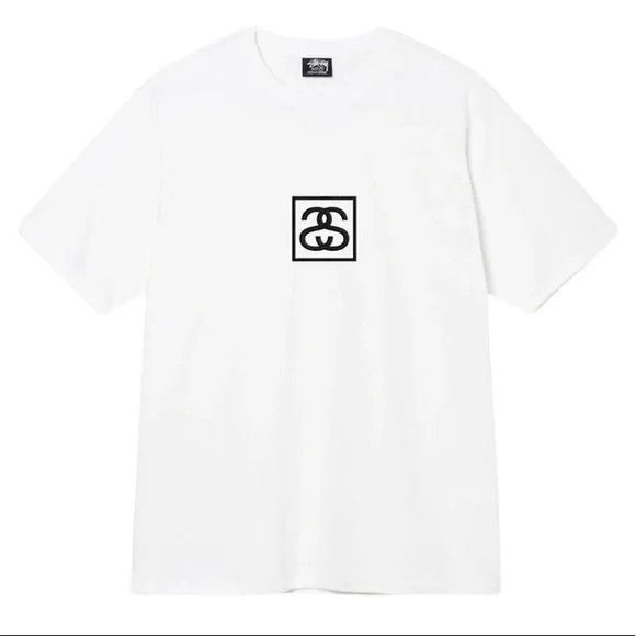 【STUSSY】SQUARED TEE Stussy Squared Embroidered Center Logo Black T-Shirt Men