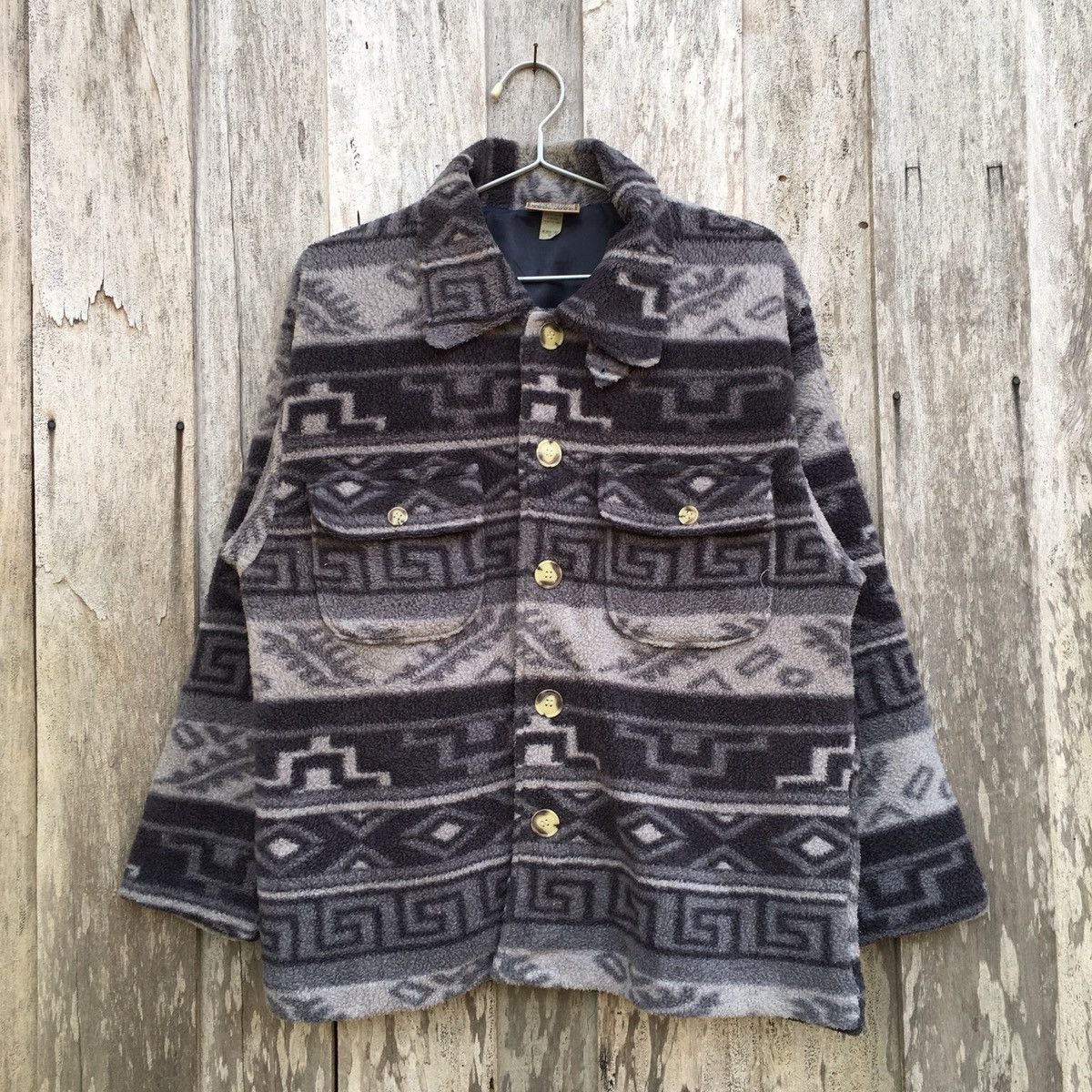 Japanese Brand × Vintage Vintage Mountain Fleece Button Up Fleece Jacket Size US M / EU 48-50 / 2 - 1 Thumbnail