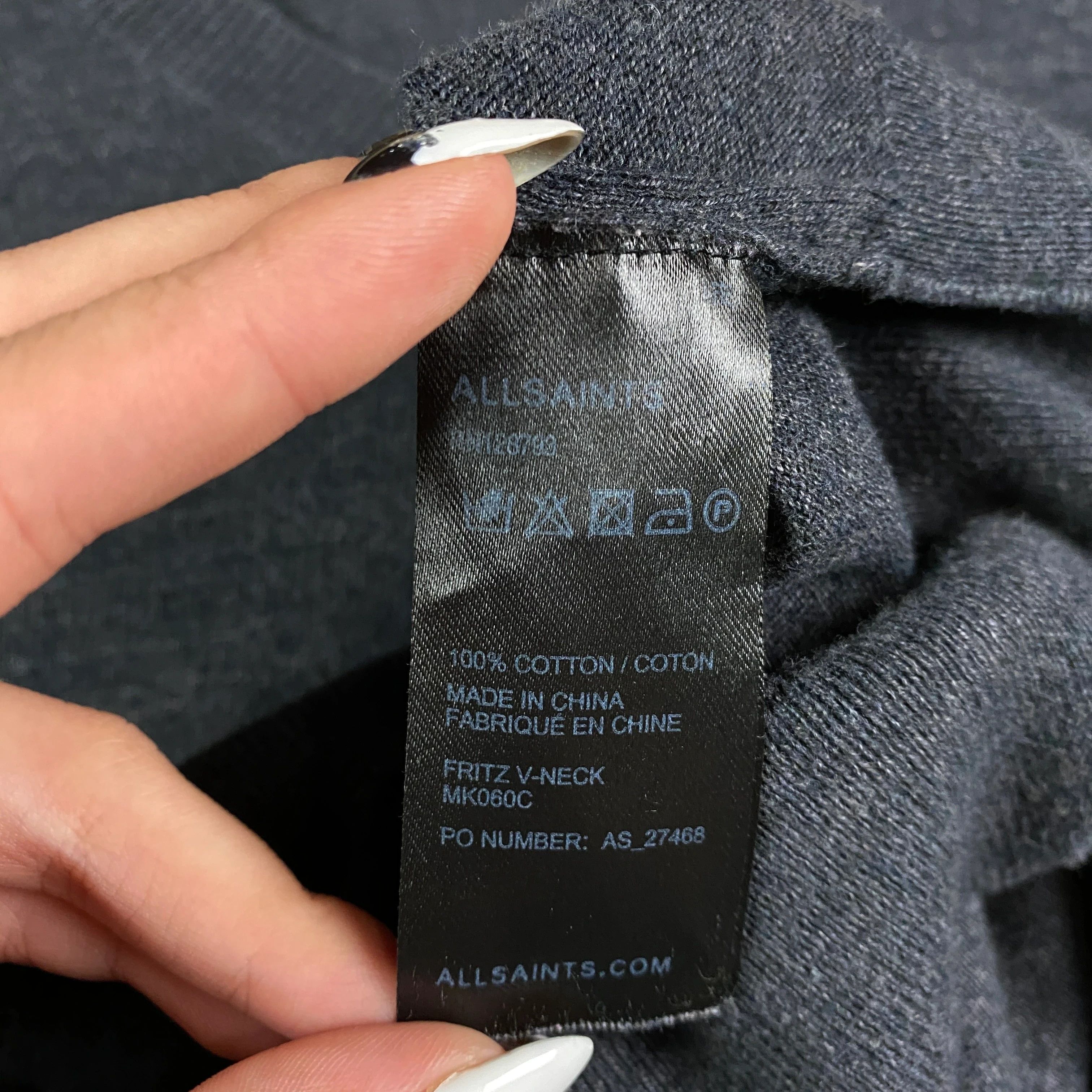 Allsaints Mens Jumper Allsaints Size M V Neck Size US M / EU 48-50 / 2 - 6 Thumbnail