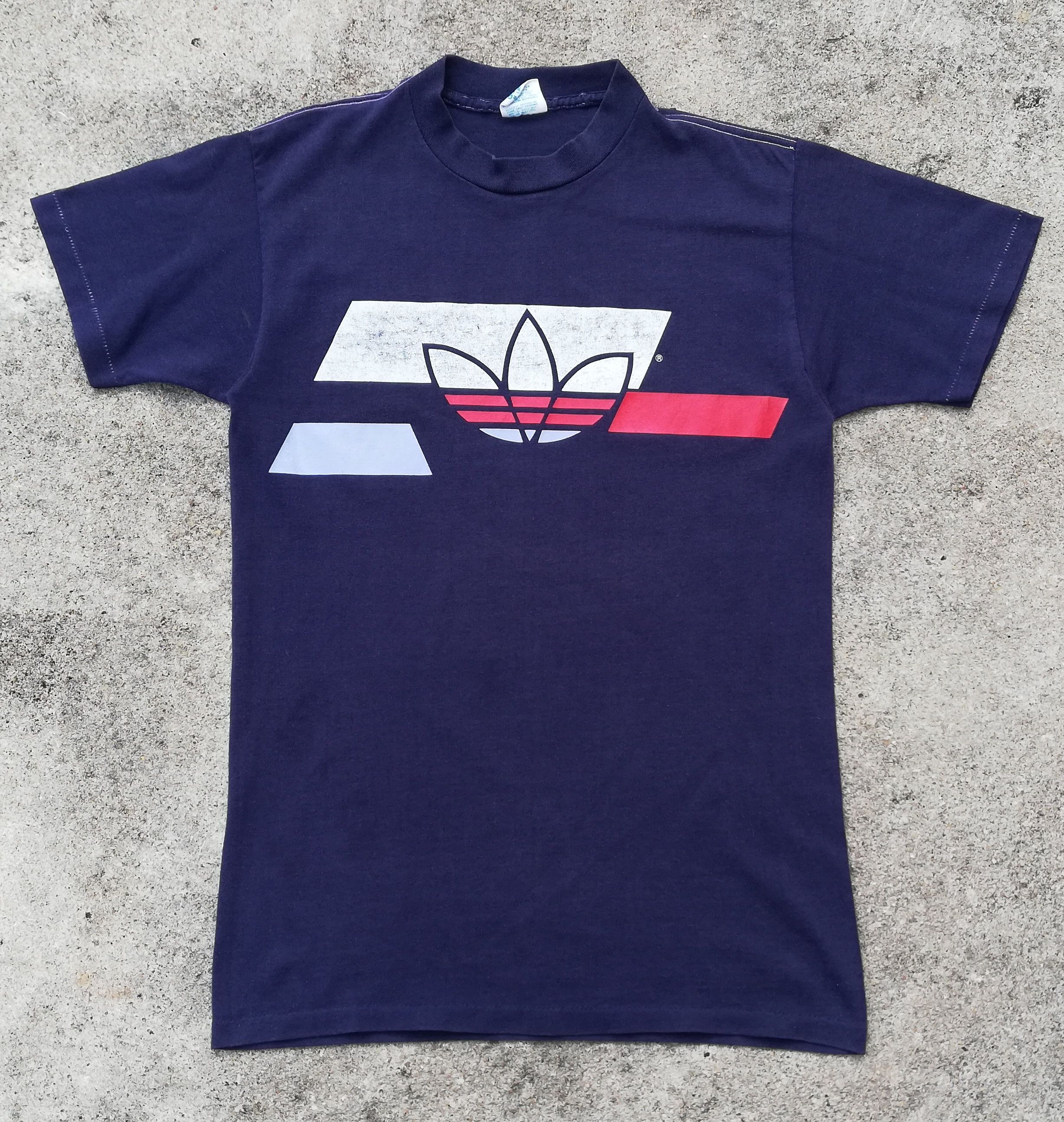 Adidas 🔥Vintage 70's - 80's Adidas Big Logo Short Sleeve T-Shirts Size US XS / EU 42 / 0 - 1 Thumbnail