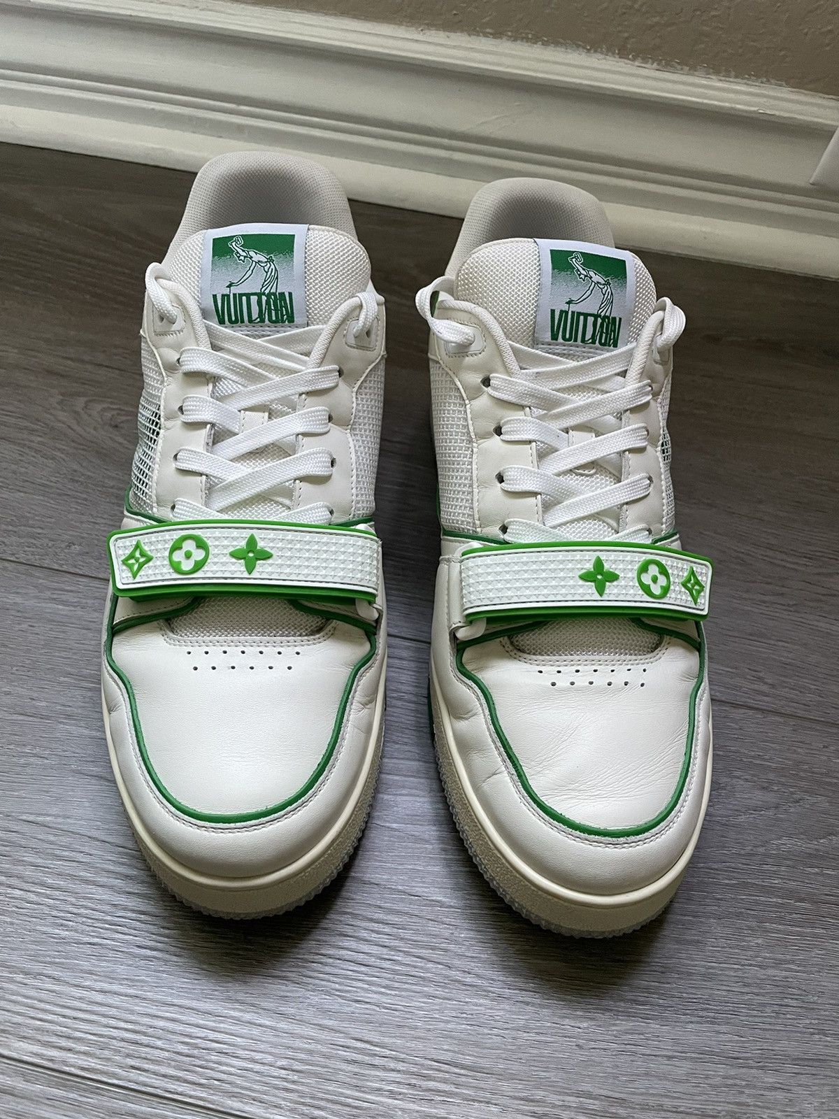 Louis Vuitton Louis Vuitton White Green Mesh Strap Trainer Sneaker Size US 10 / EU 43 - 5 Thumbnail