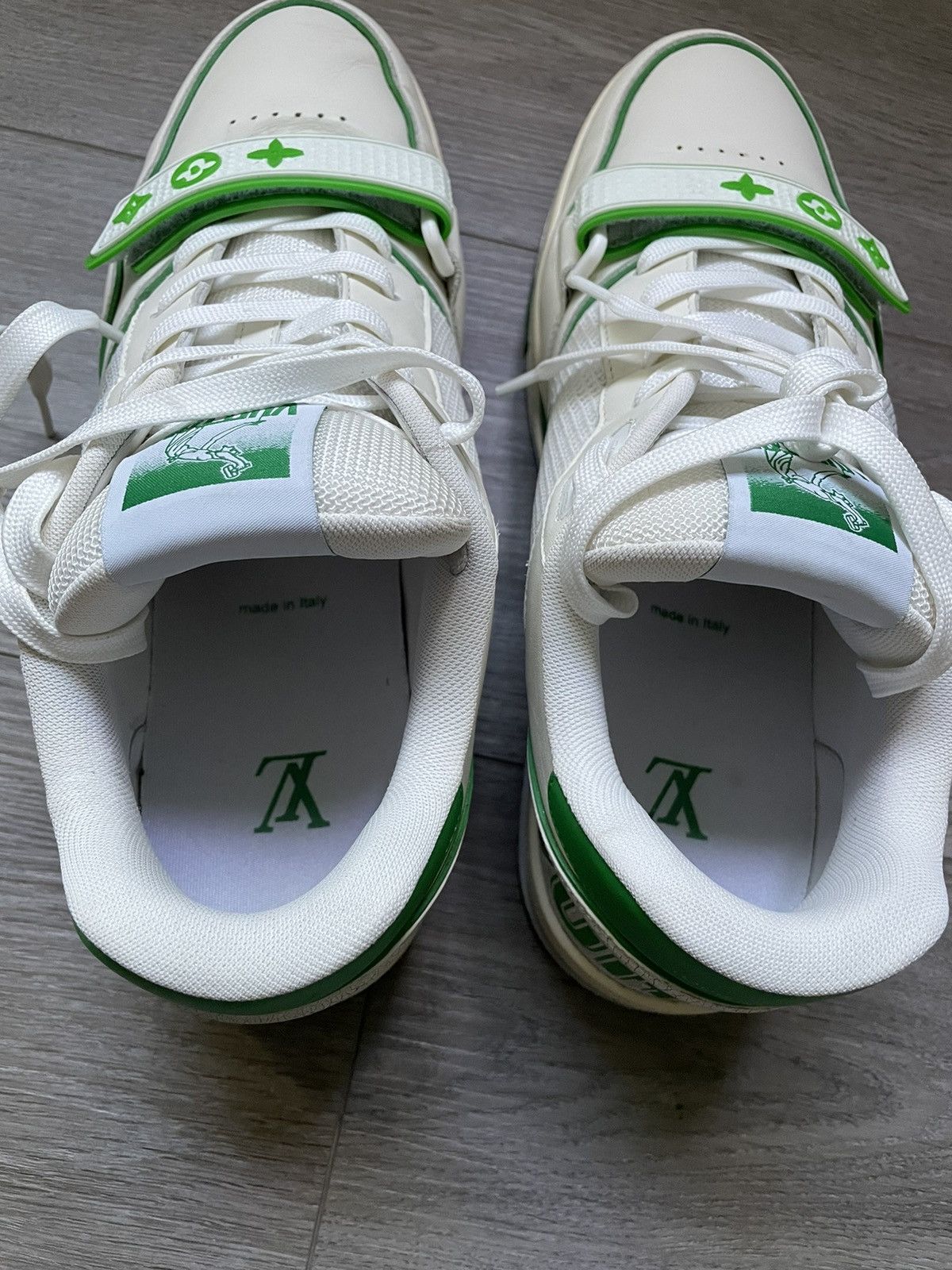 Louis Vuitton Louis Vuitton White Green Mesh Strap Trainer Sneaker Size US 10 / EU 43 - 11 Thumbnail