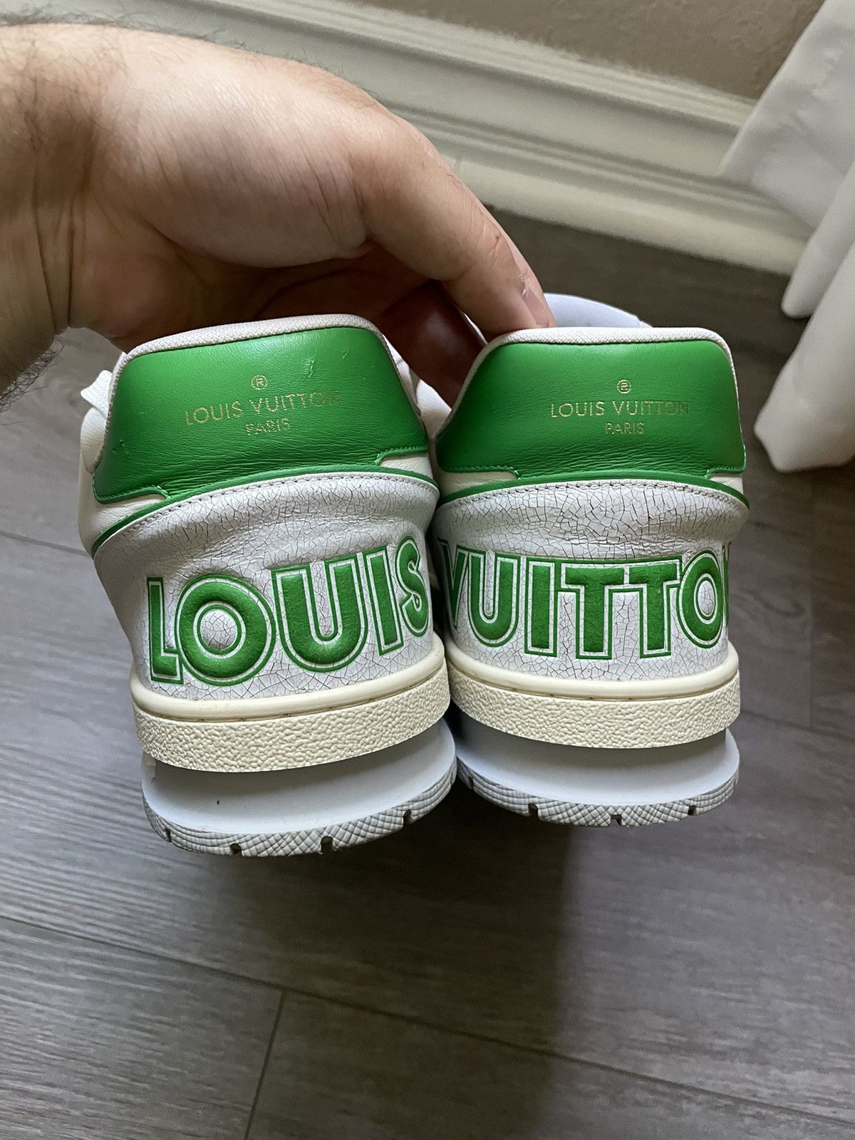 Louis Vuitton Louis Vuitton White Green Mesh Strap Trainer Sneaker Size US 10 / EU 43 - 10 Thumbnail