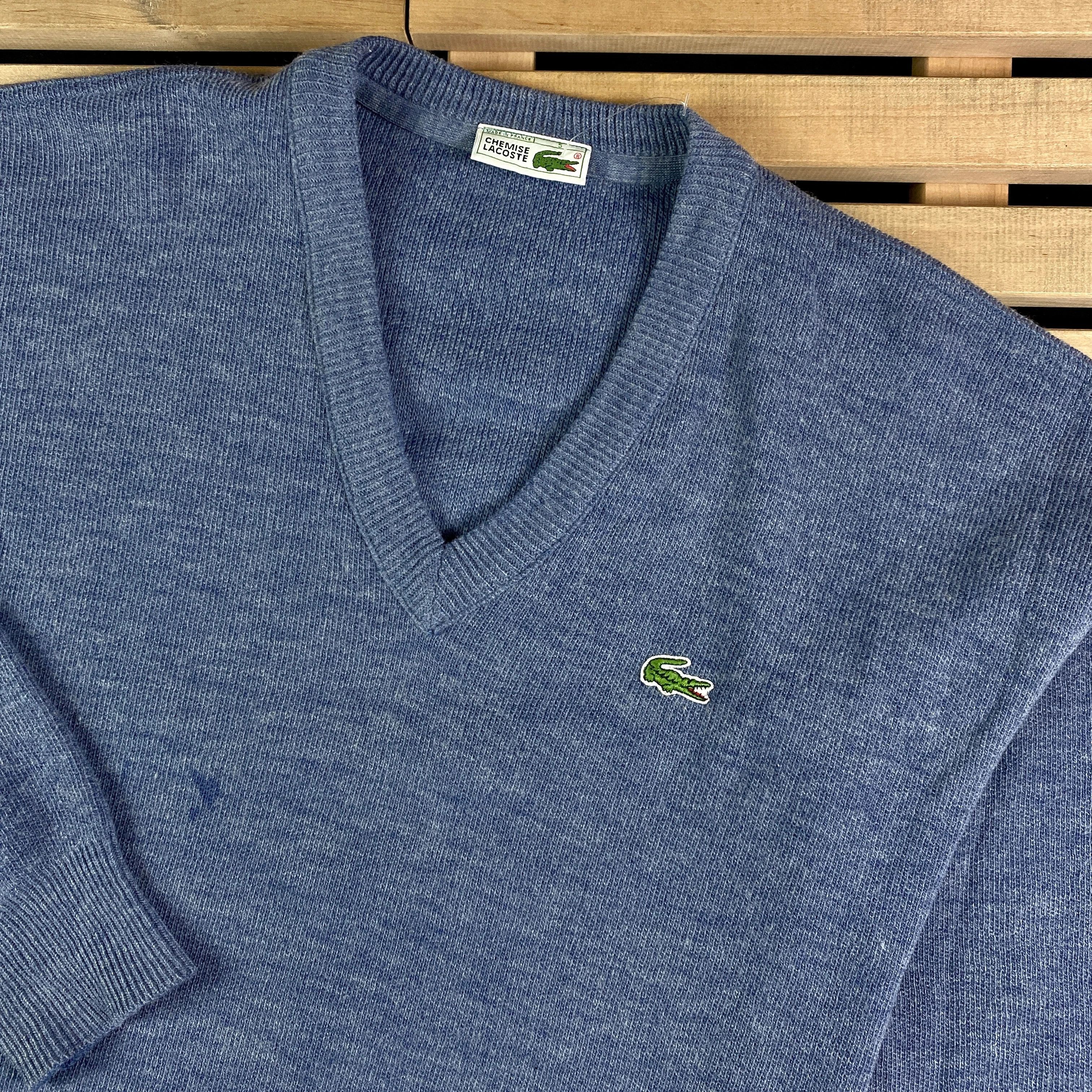 Lacoste × Vintage Mens Sweater Jumper Chemise Lacoste Vintage V Neck Size XL Size US XL / EU 56 / 4 - 2 Thumbnail