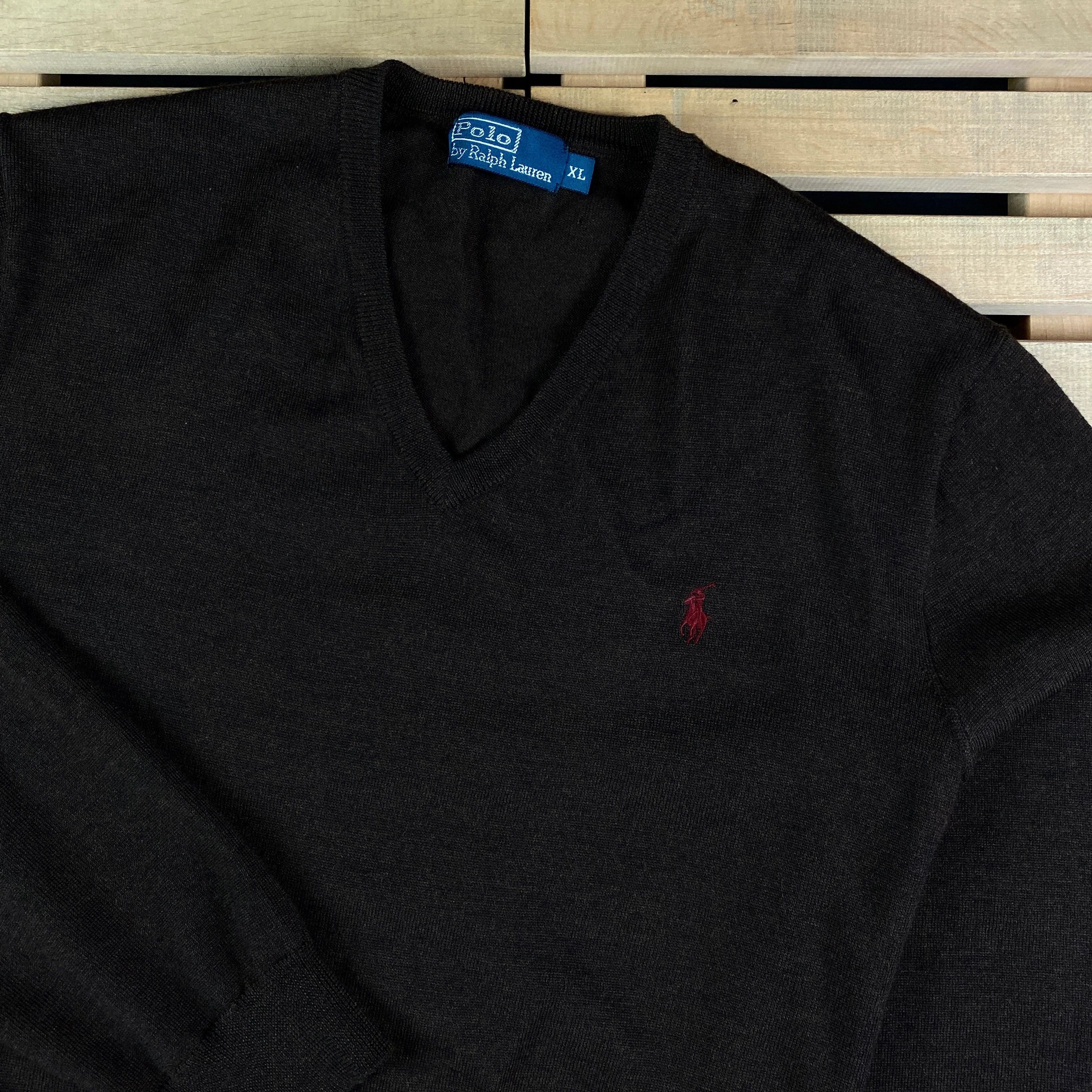 Polo Ralph Lauren × Ralph Lauren × Vintage Mens Jumper V Neck Polo Ralph Lauren Vintage Size XL Size US XL / EU 56 / 4 - 2 Thumbnail