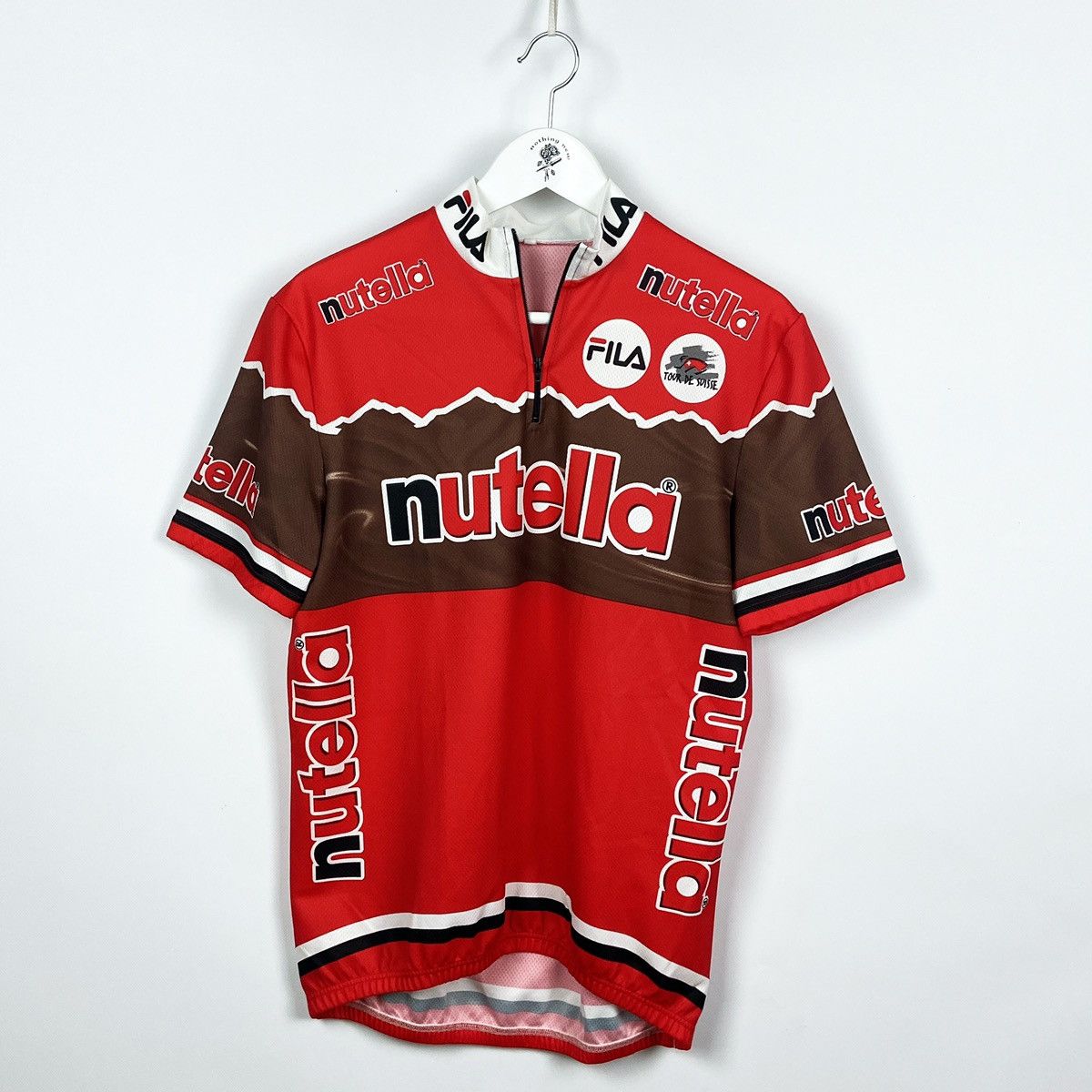 Fila Vintage 00s Very rare Fila x Nutella Tour de Suisse jersey Size US L / EU 52-54 / 3 - 1 Thumbnail