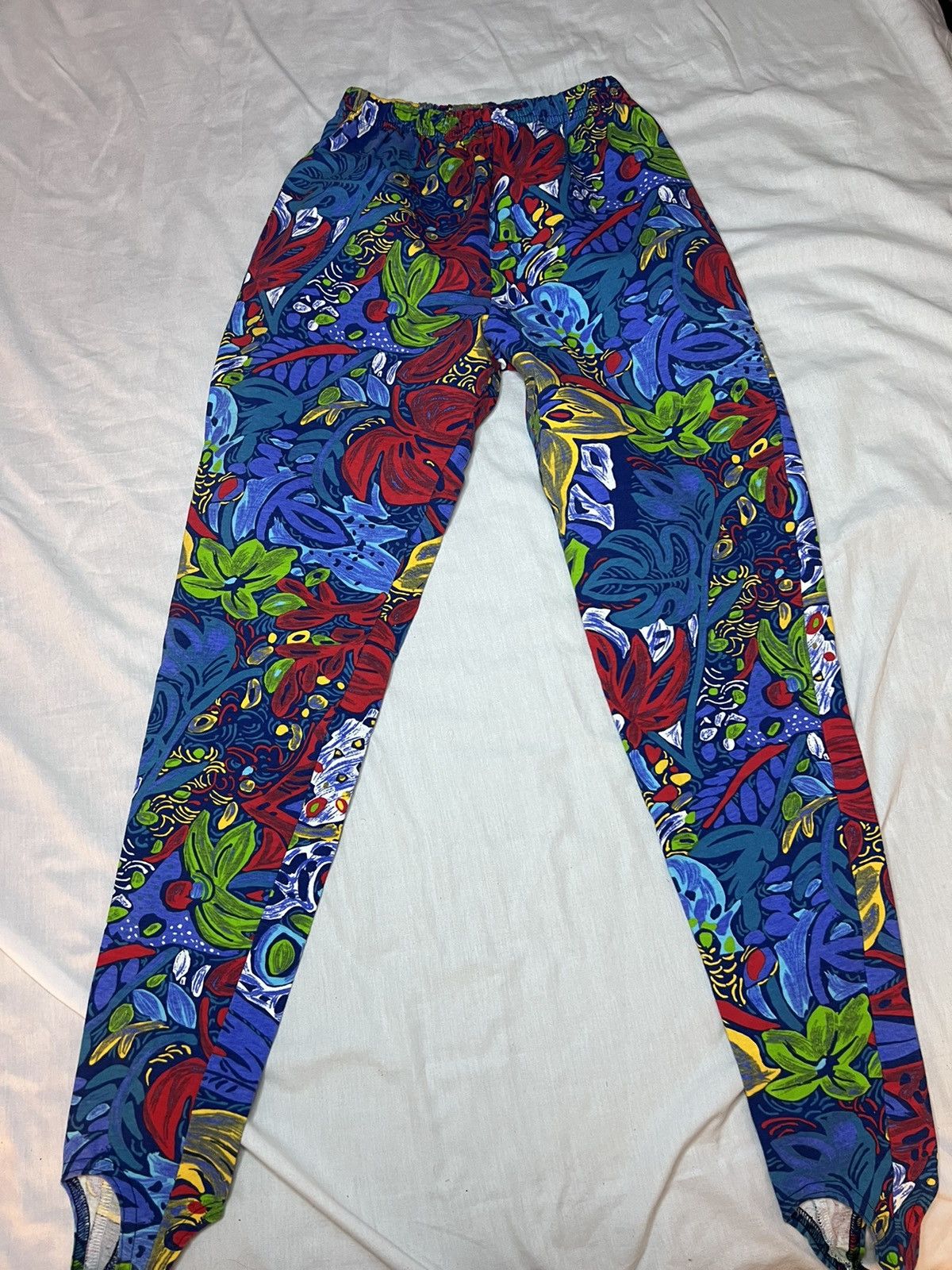 Vintage Steven Ross Naturally Floral Brush Stroke Pants