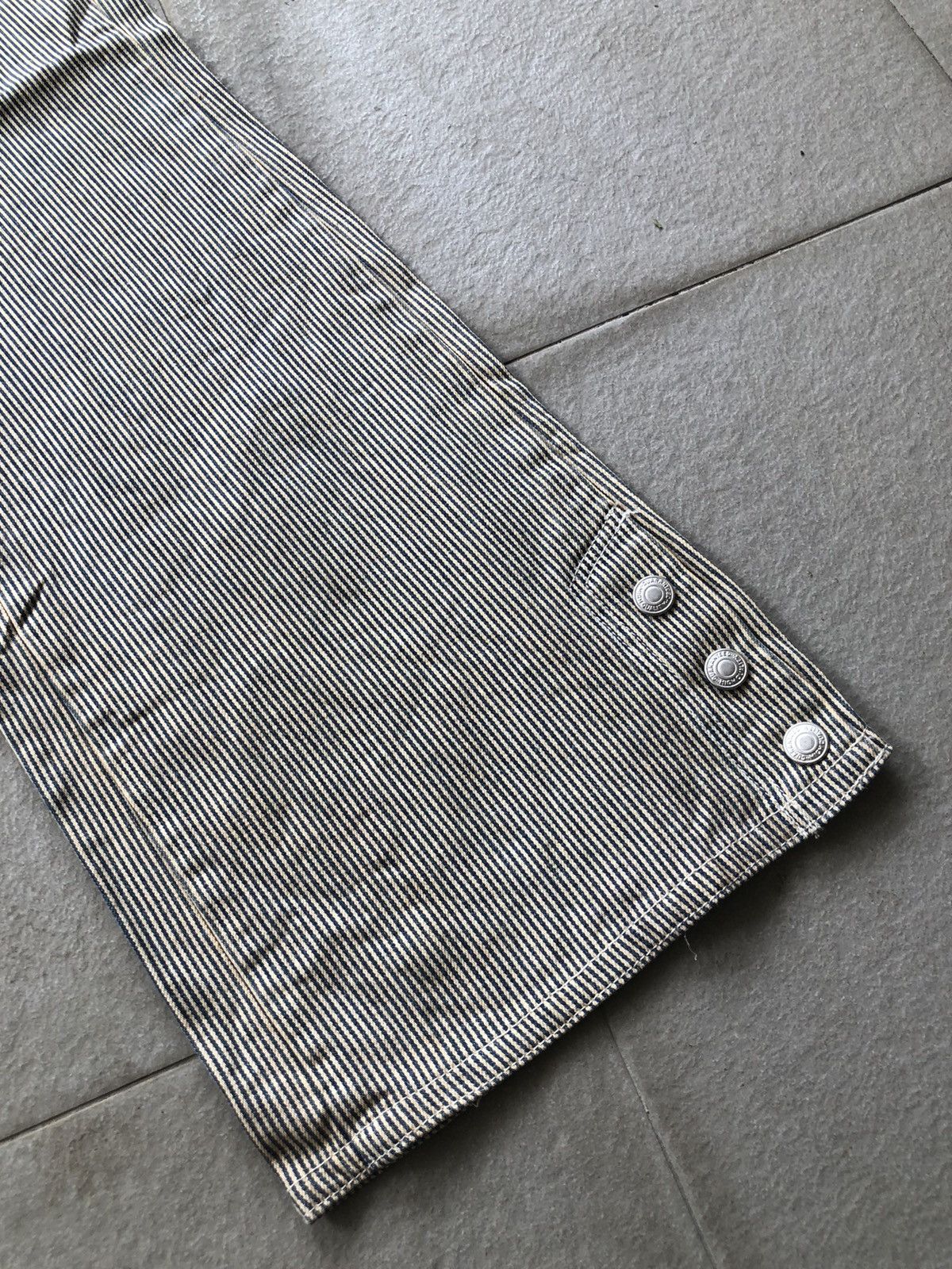 Japanese Brand × Vintage Hickory stripe pants bootcut flare Size US 30 / EU 46 - 4 Thumbnail