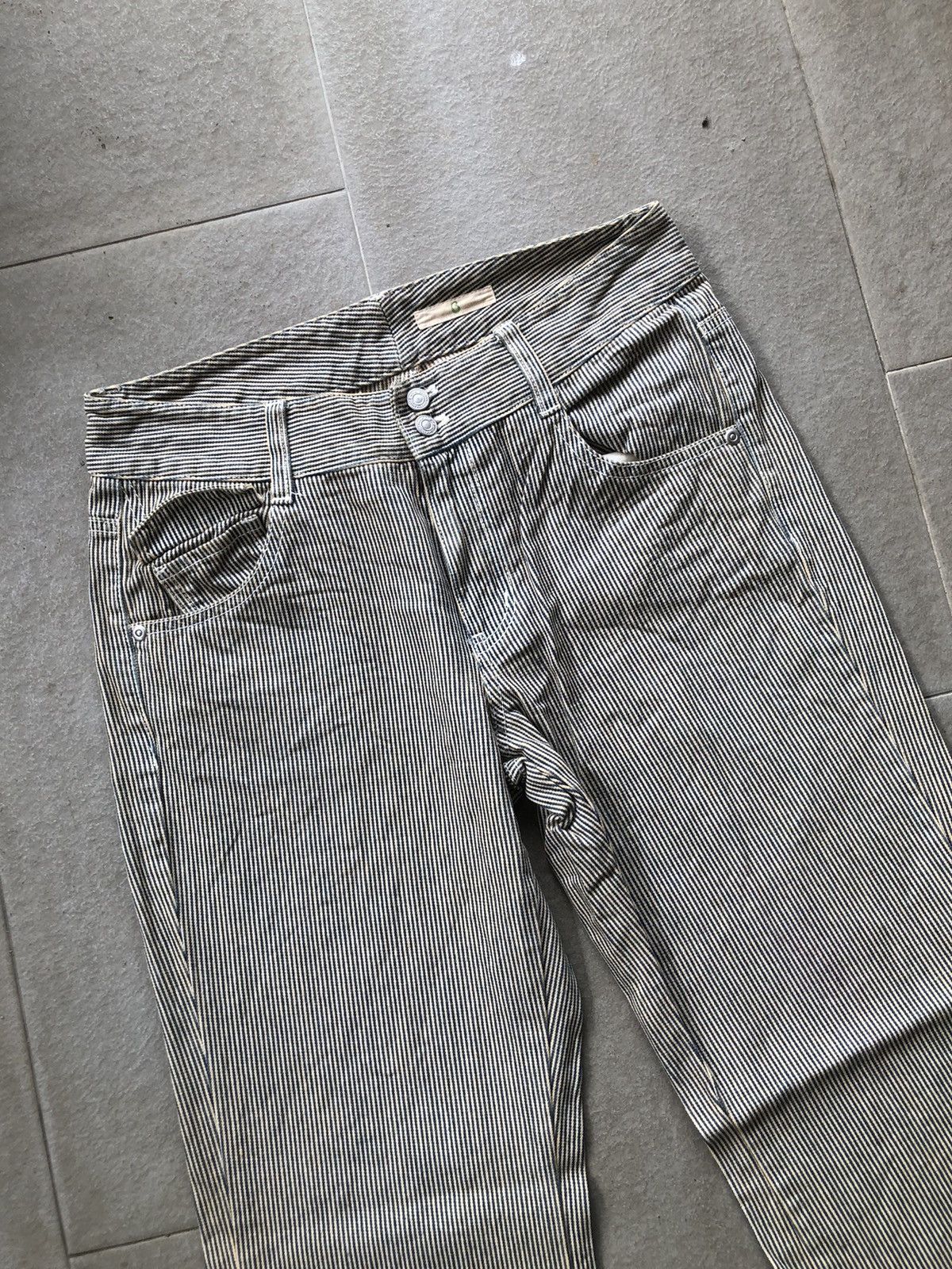 Japanese Brand × Vintage Hickory stripe pants bootcut flare Size US 30 / EU 46 - 2 Thumbnail