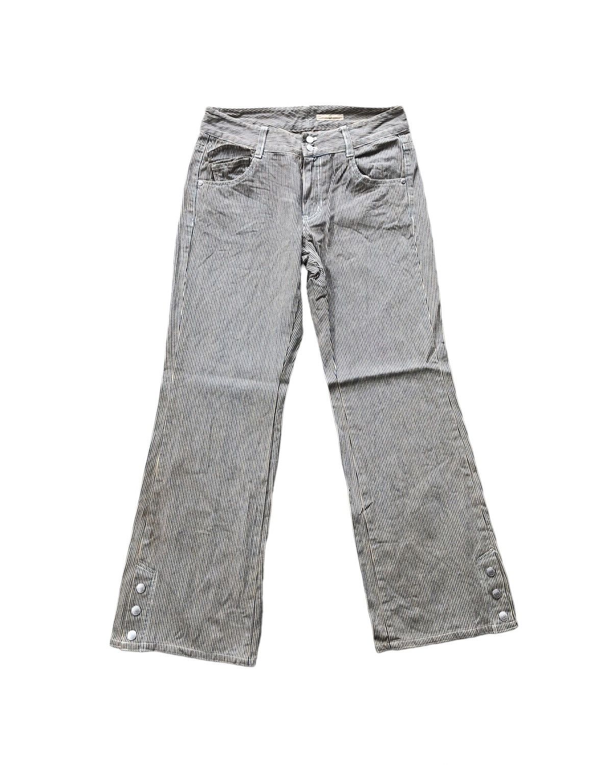 Japanese Brand × Vintage Hickory stripe pants bootcut flare Size US 30 / EU 46 - 1 Thumbnail