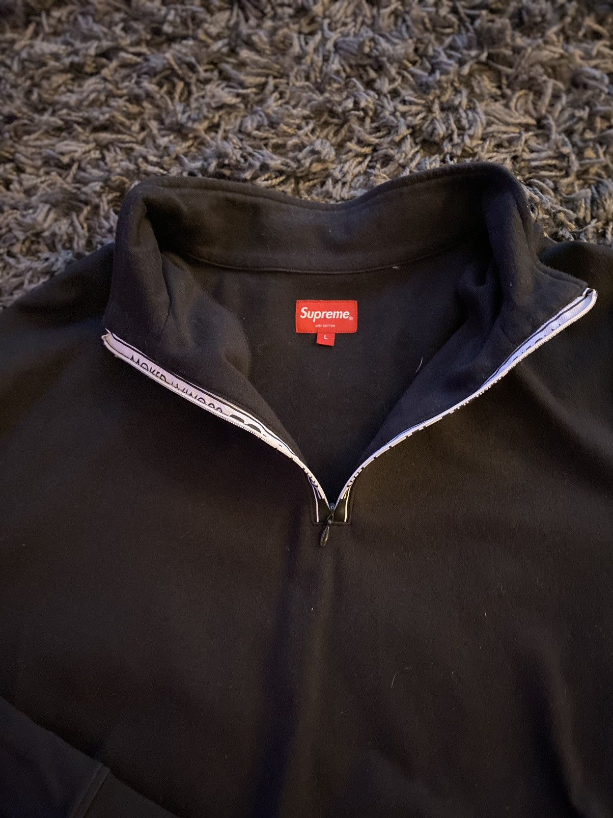 Supreme Supreme Black Quarter Zip Sweater Size US L / EU 52-54 / 3 - 1 Thumbnail