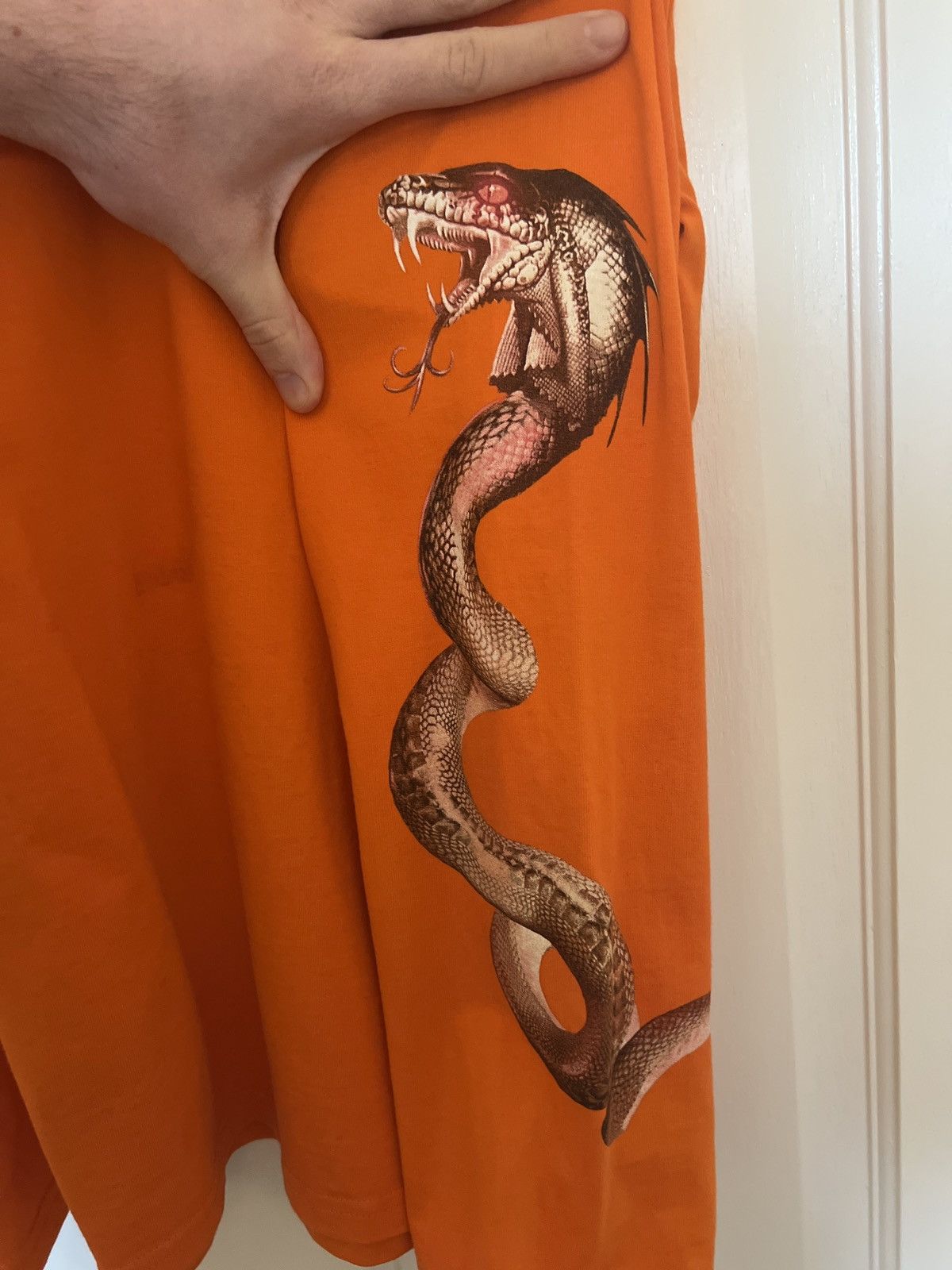 Misbhv MISBHV - Long Sleeve Orange T-Shirt with Snake Print Size US L / EU 52-54 / 3 - 4 Thumbnail