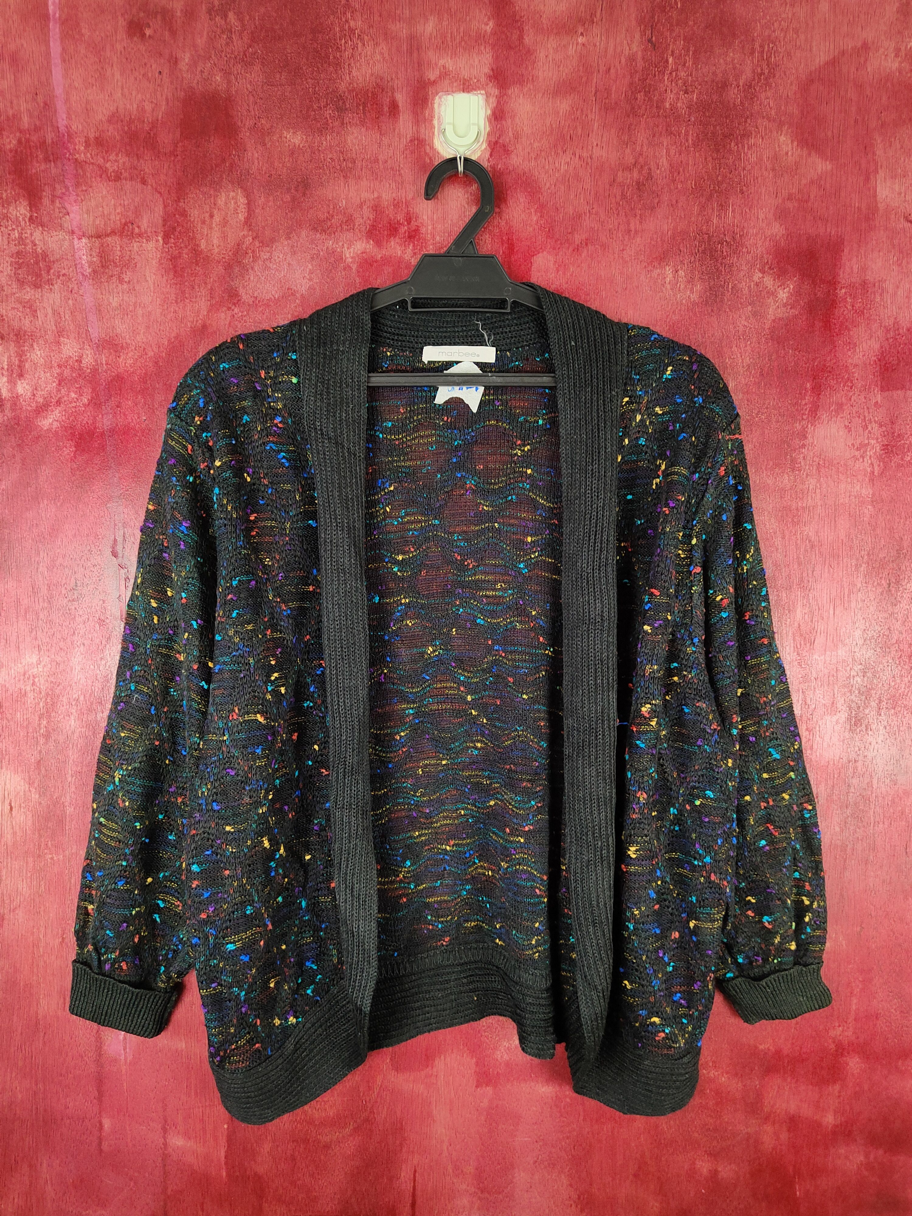 Japanese Brand Marbee® Black Knitwear Cardigan #5921 Size M / US 6-8 / IT 42-44 - 1 Thumbnail