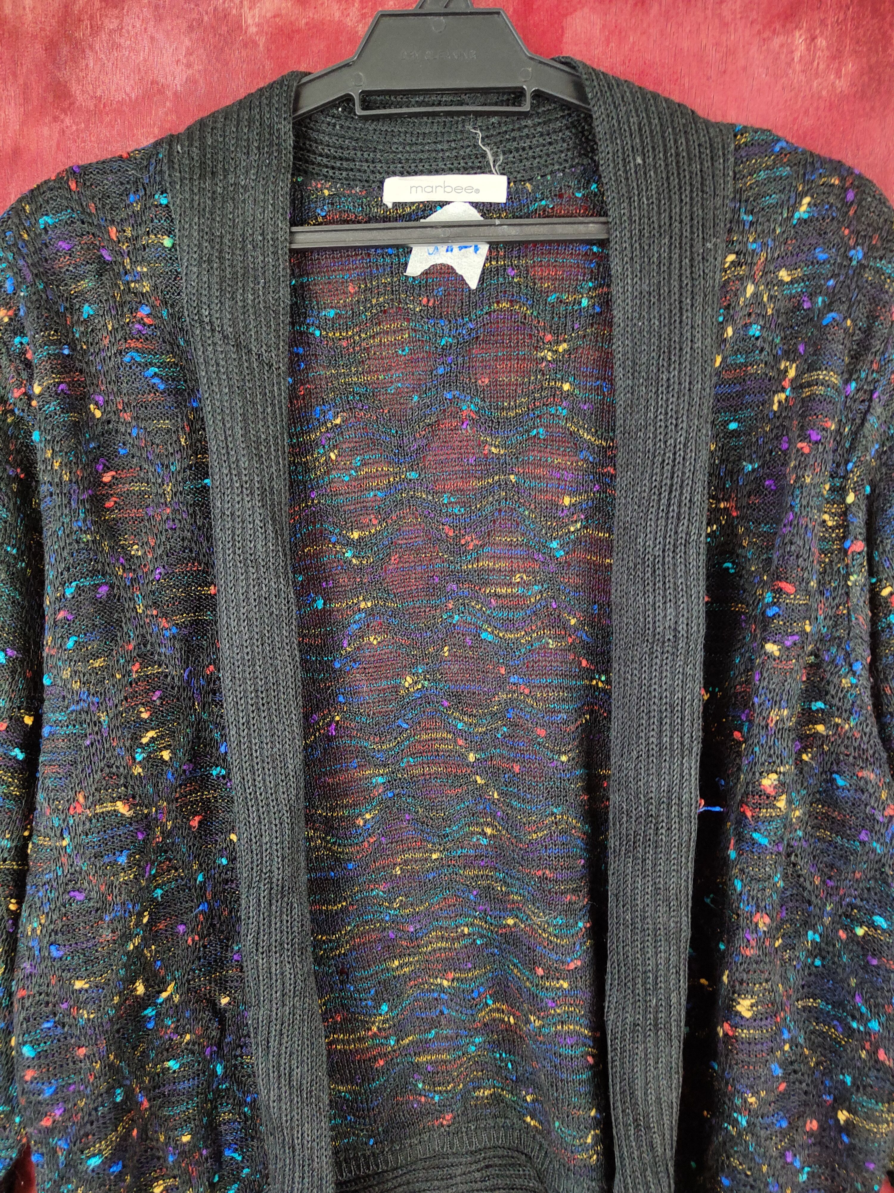 Japanese Brand Marbee® Black Knitwear Cardigan #5921 Size M / US 6-8 / IT 42-44 - 2 Thumbnail