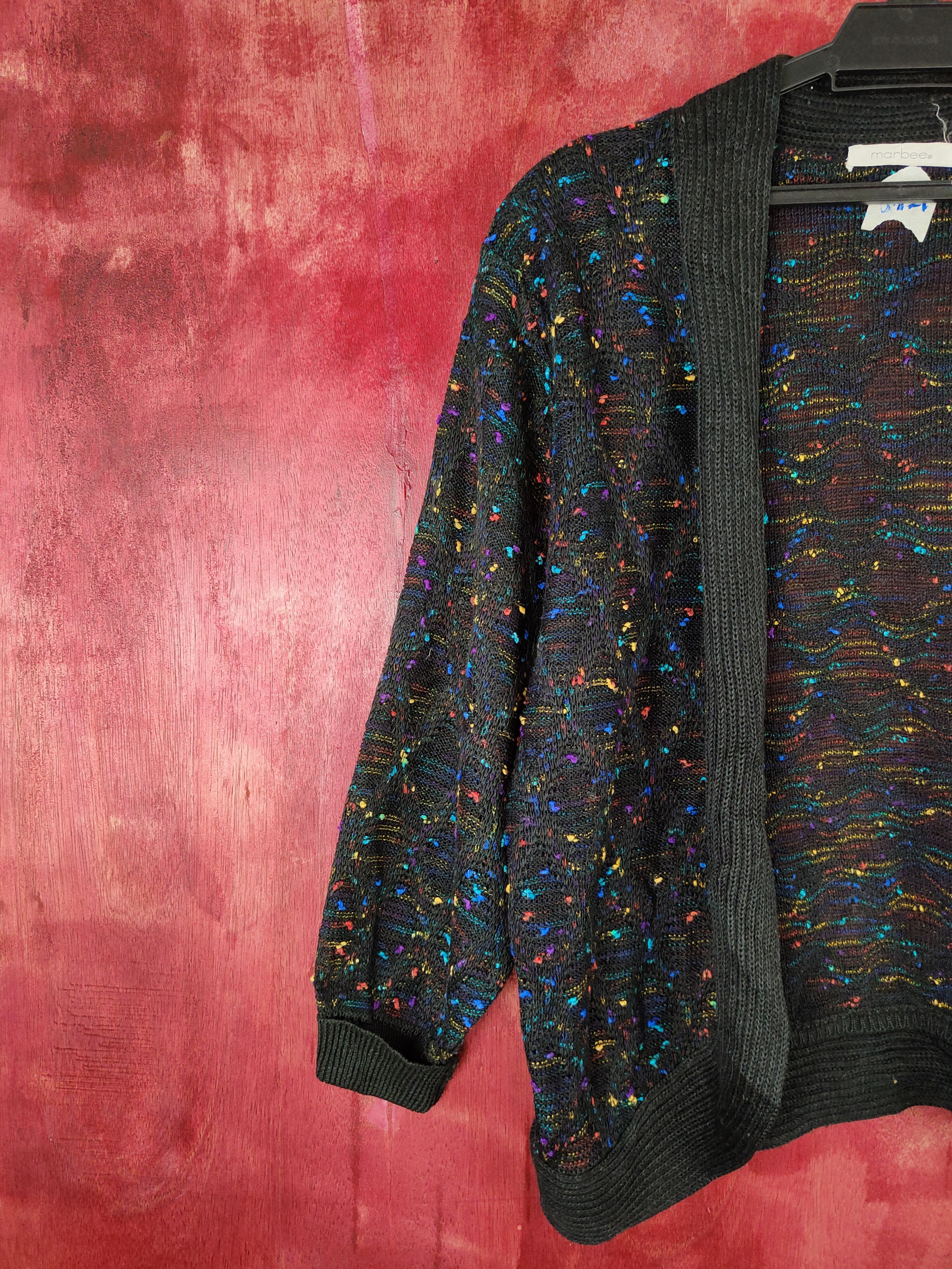 Japanese Brand Marbee® Black Knitwear Cardigan #5921 Size M / US 6-8 / IT 42-44 - 3 Thumbnail