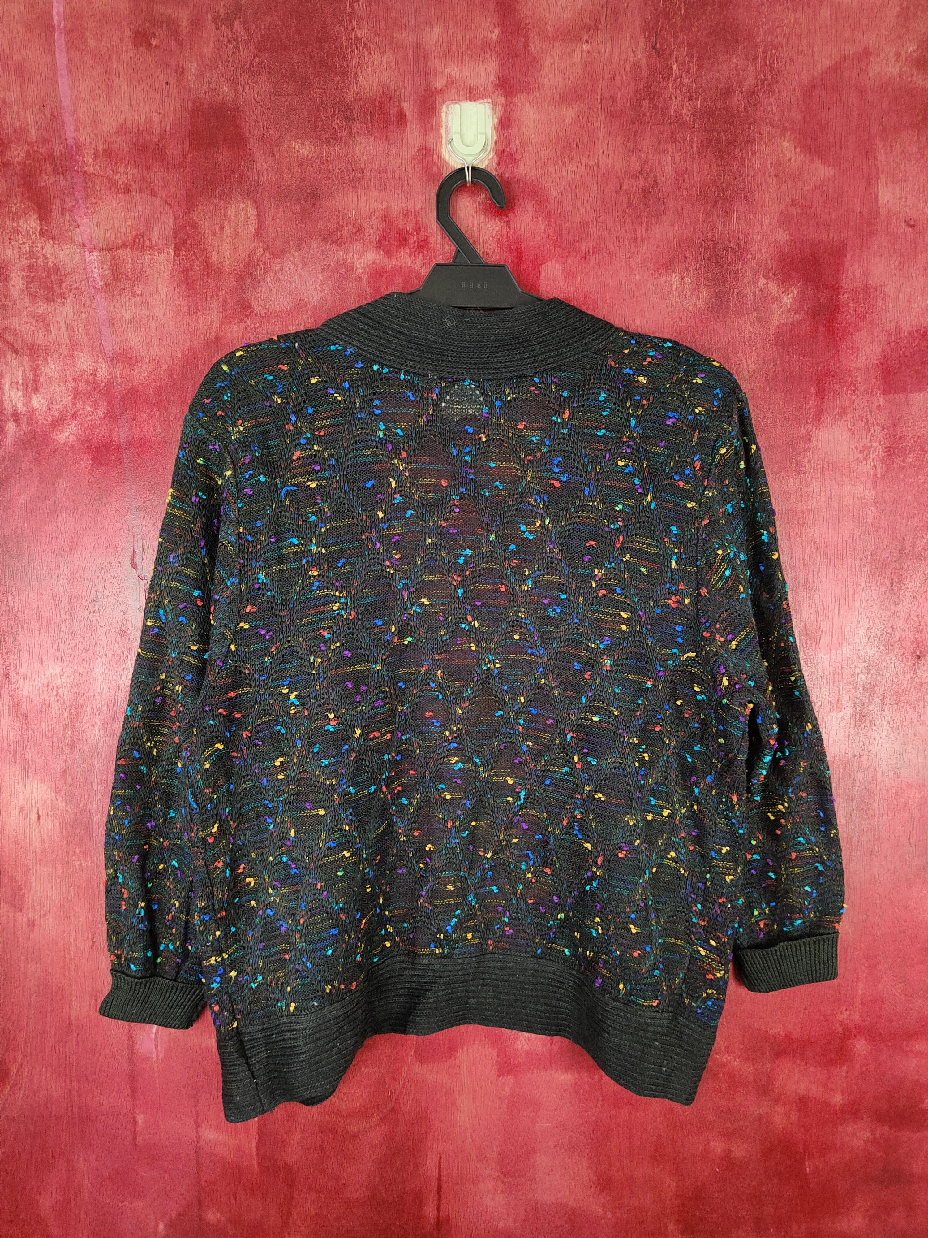 Japanese Brand Marbee® Black Knitwear Cardigan #5921 Size M / US 6-8 / IT 42-44 - 7 Thumbnail