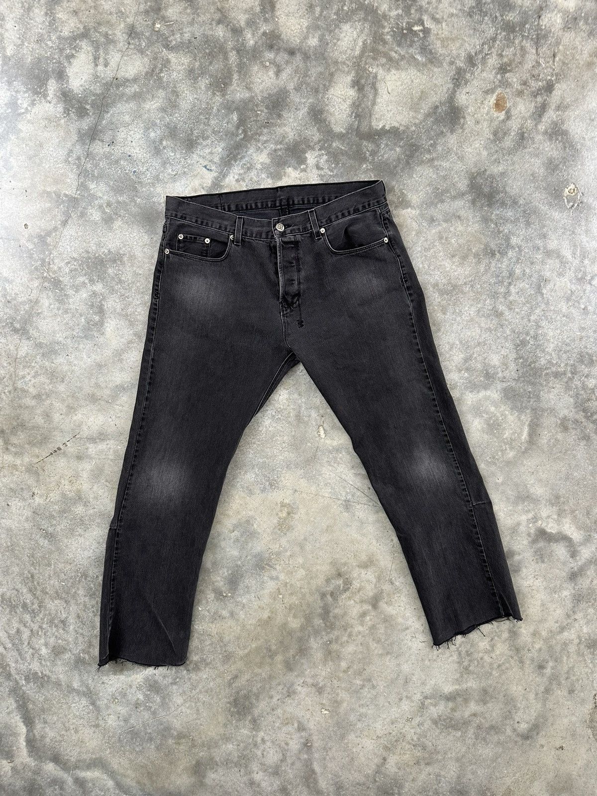 image of Vintage Ksubi "scary Mike" Black Raw Hem Denim Jeans Sz. 36, Men's