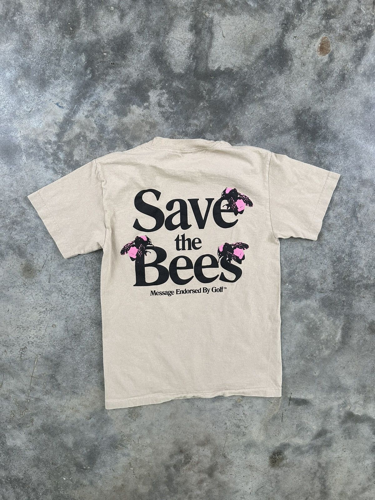 Golf Wang Golf Wang "Save The Bees" Beige / Sand Logo Tee Sz. Small Size US S / EU 44-46 / 1 - 1 Thumbnail