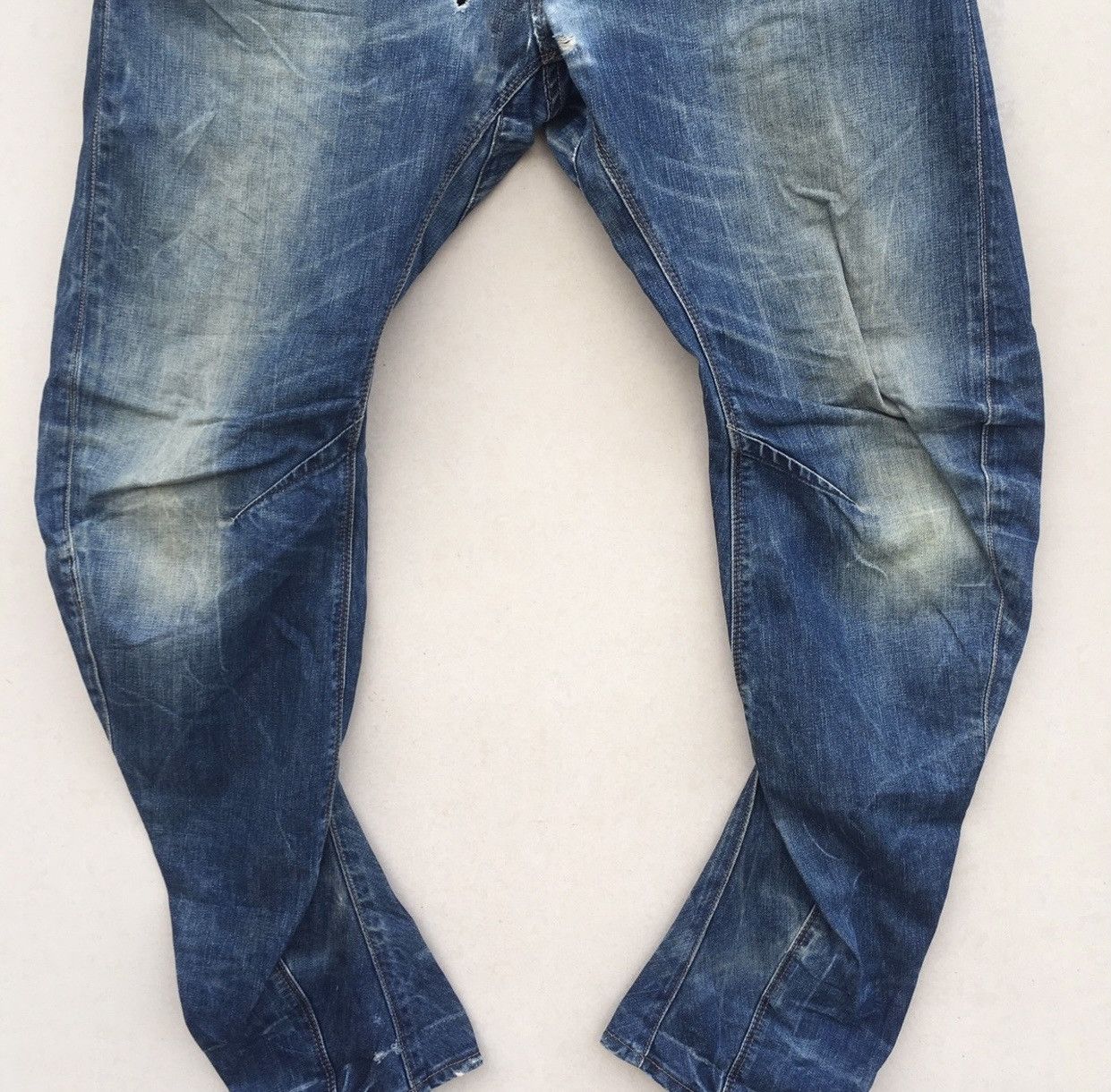 G-Star Distressed Gstar Raw Riley Loose Tapered Acid Wash Denim Size US 34 / EU 50 - 6 Thumbnail