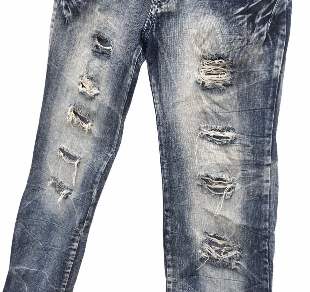 Japanese Brand Distressd Japanese Brand Double Waist Acid Wash Denim Pants Size US 34 / EU 50 - 4 Thumbnail