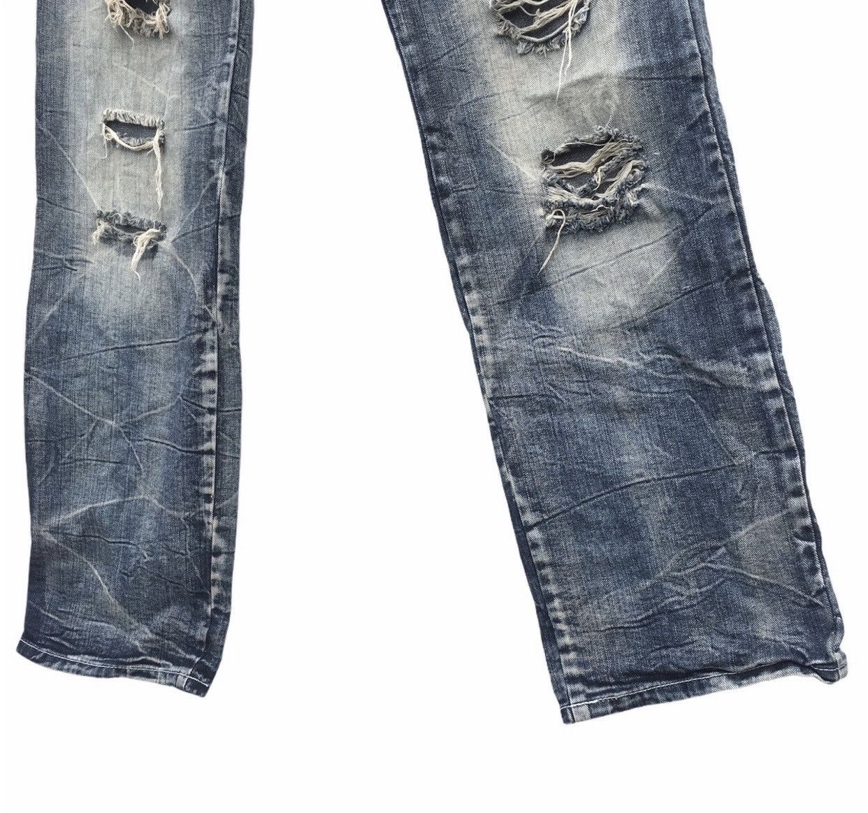 Japanese Brand Distressd Japanese Brand Double Waist Acid Wash Denim Pants Size US 34 / EU 50 - 5 Thumbnail