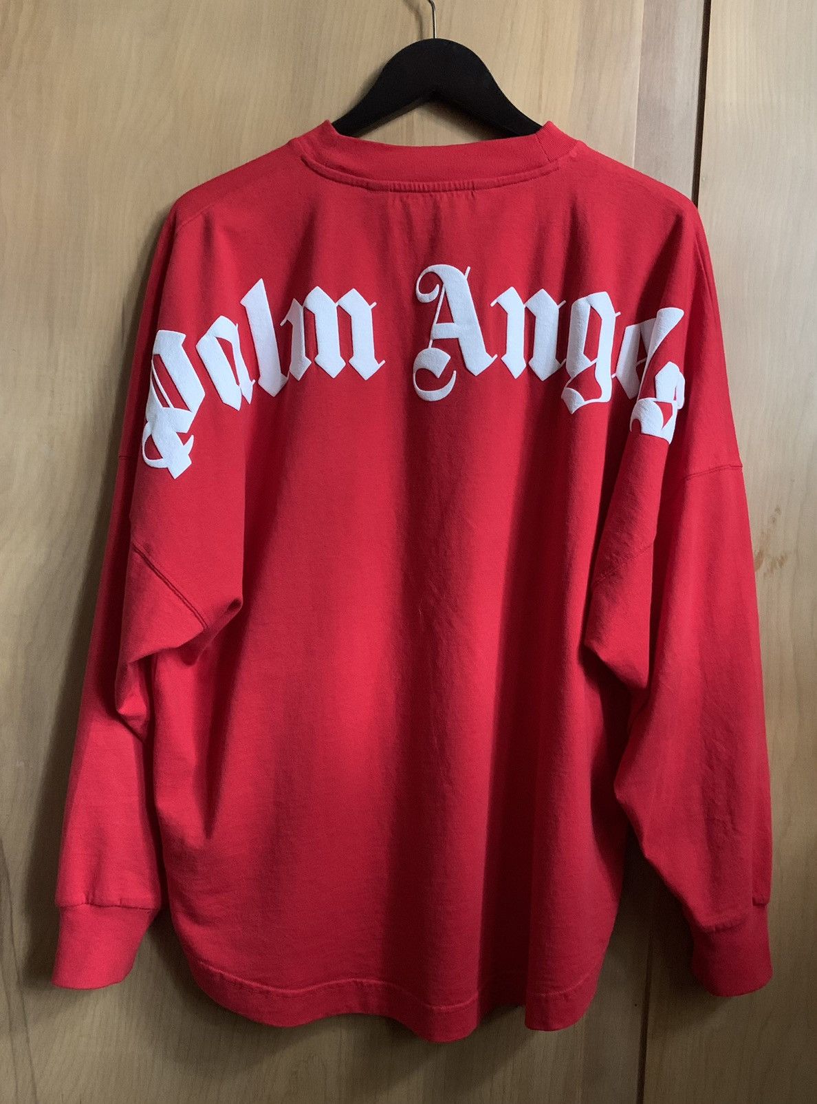 image of Palm Angels Palm Angles Long Sleeve T-Shirt in Red/White, Men's (Size Medium)