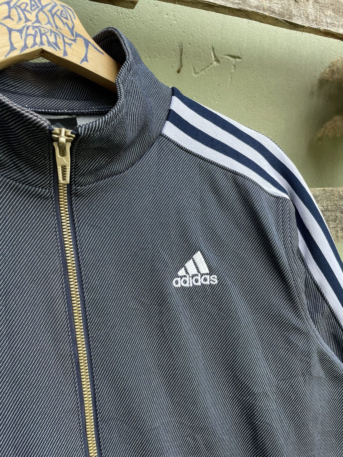 Adidas Embroidery Logo Zipper Sweter Sun faded