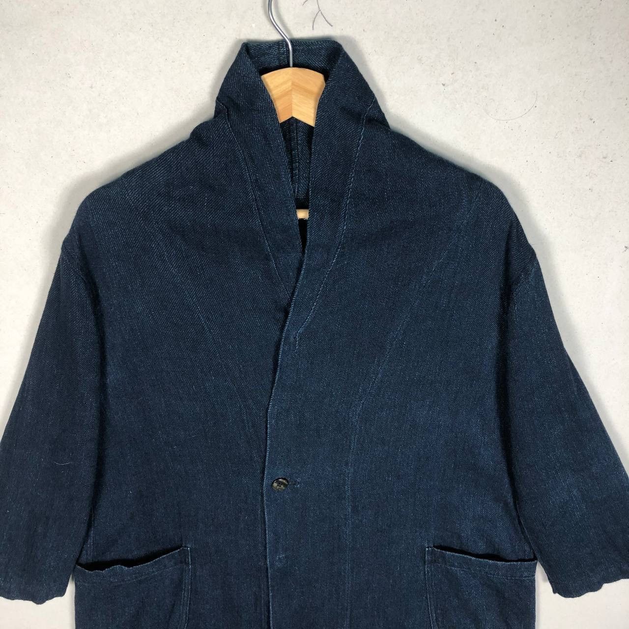 Issey Miyake 90s PLANTATION ISSEY MIYAKE Denim Long Coat Parkas Size US L / EU 52-54 / 3 - 2 Thumbnail