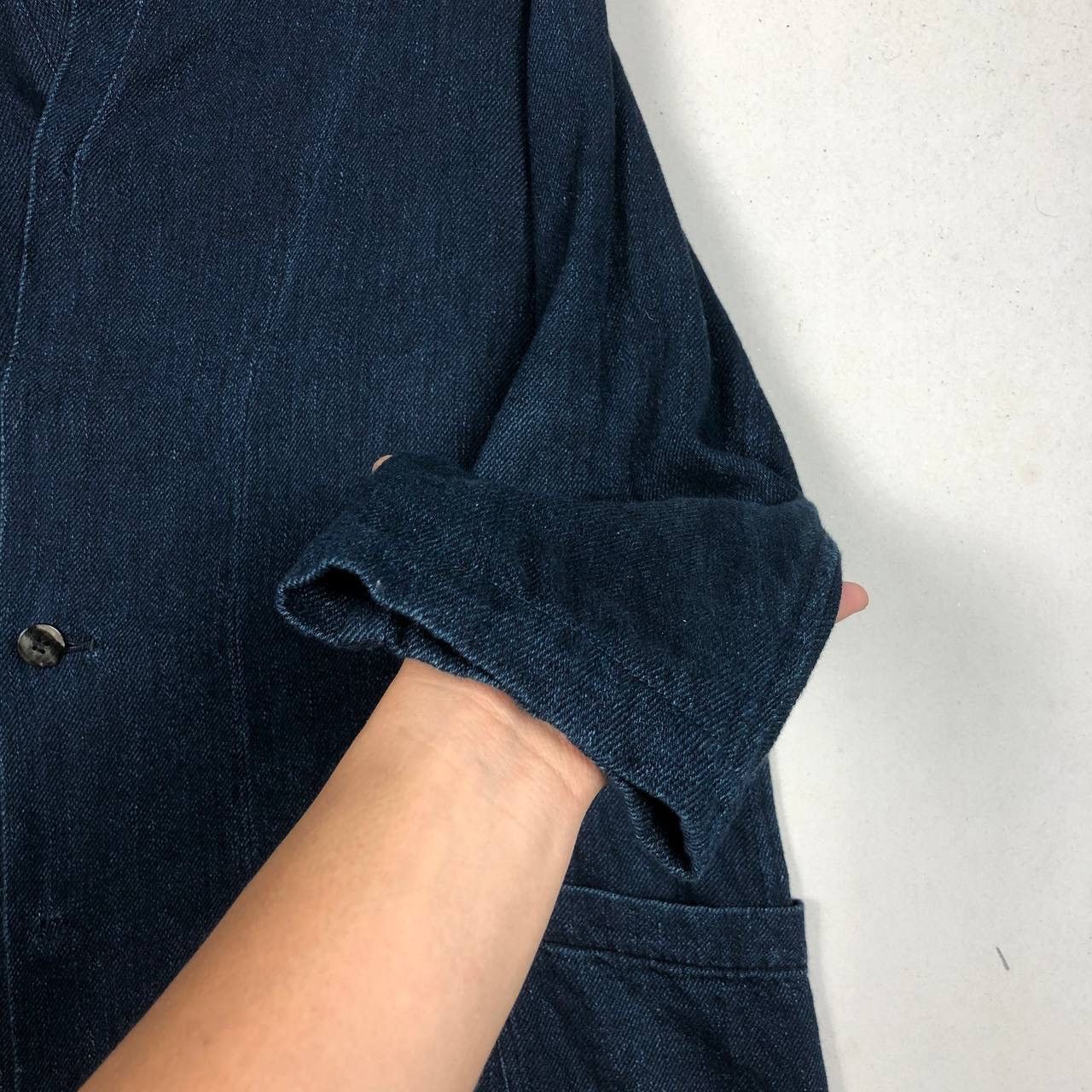 Issey Miyake 90s PLANTATION ISSEY MIYAKE Denim Long Coat Parkas Size US L / EU 52-54 / 3 - 6 Thumbnail