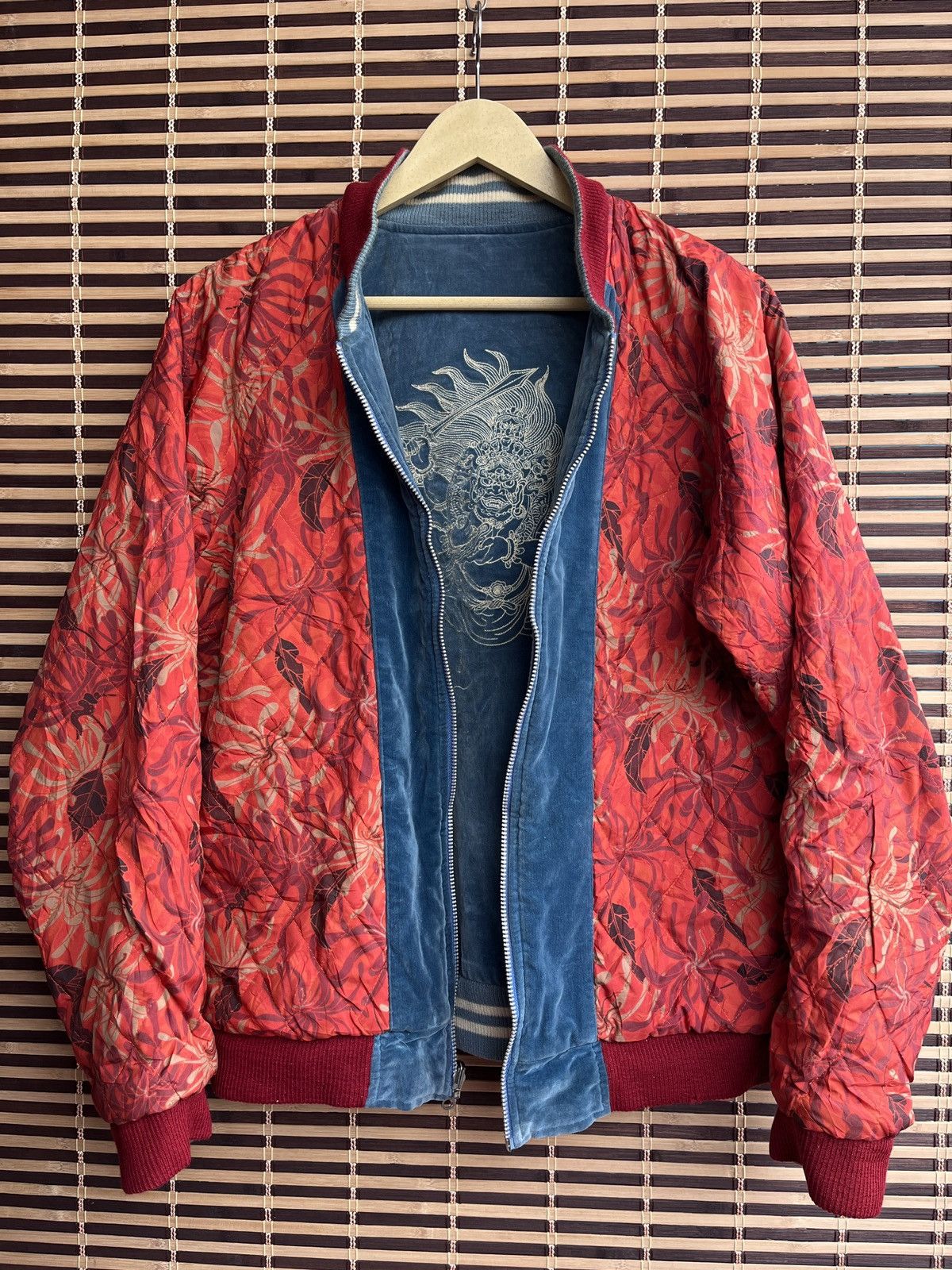 Vintage Reversible Velvet Sukajan Samurai Ghost Embroidered Size US L / EU 52-54 / 3 - 20 Thumbnail