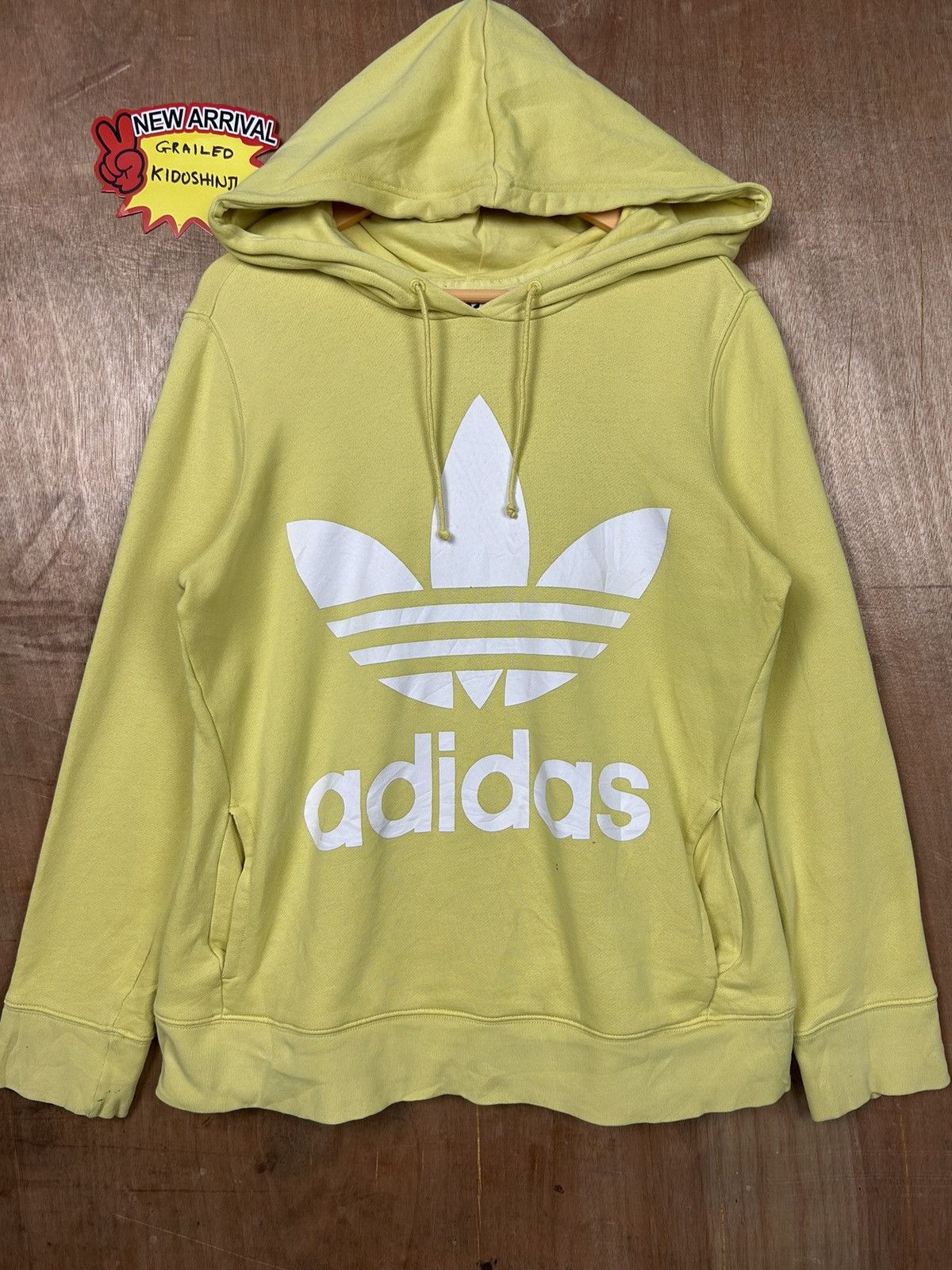 Vintage Adidas Originals Trefoil Yellow Hoodie