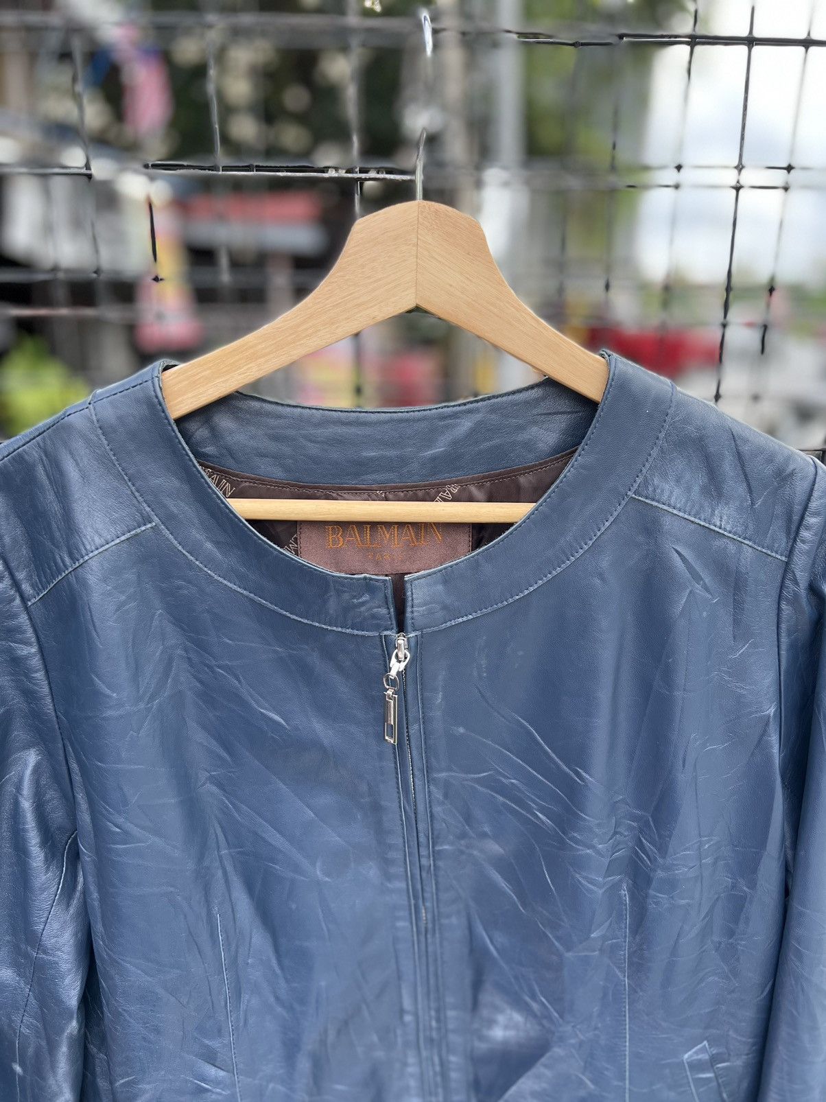 Balmain Balmain vintage leather lamb zipper jacket SAPPHIRE BLUE Size XL / US 12-14 / IT 48-50 - 2 Thumbnail